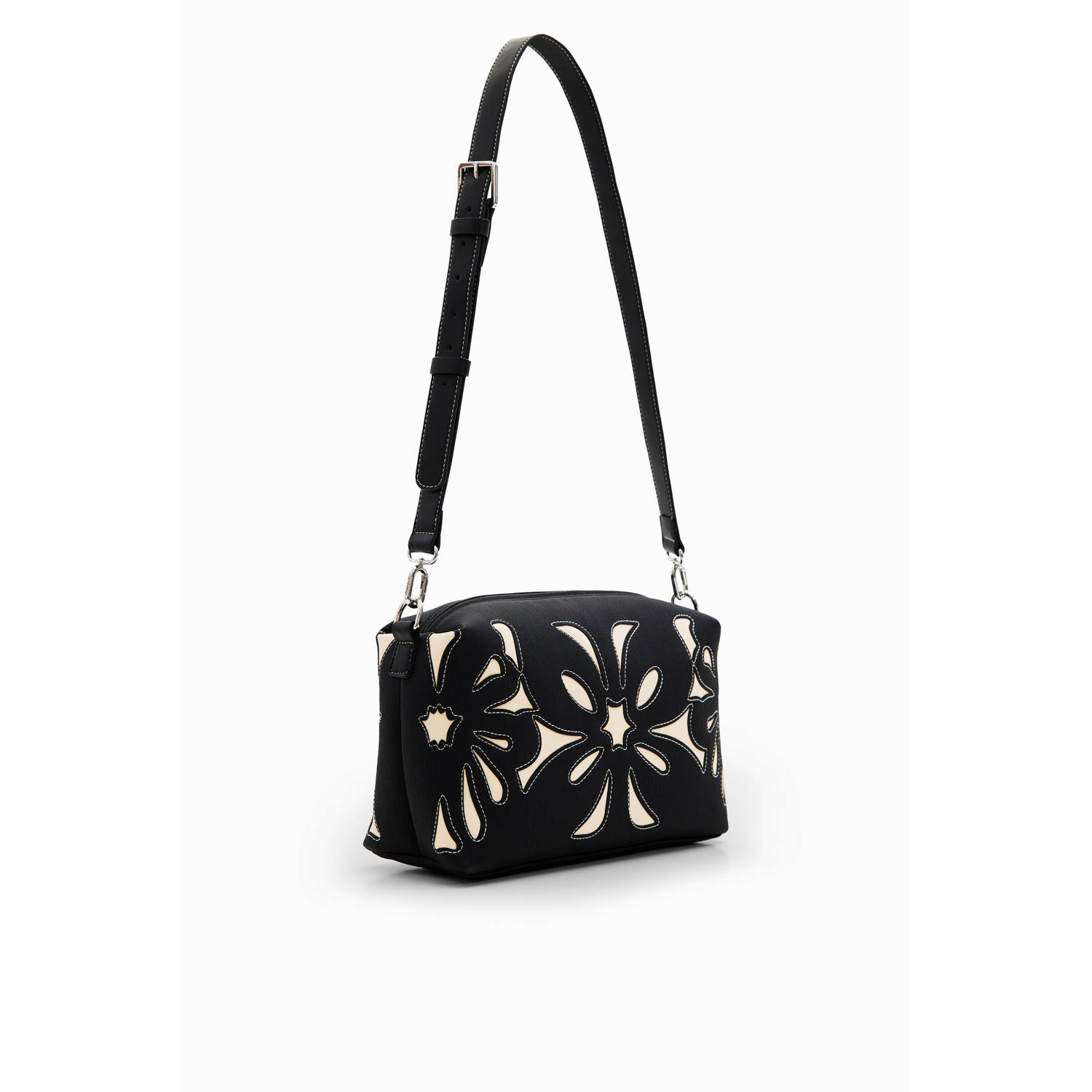 Desigual crossbody tas met bloemen zwart