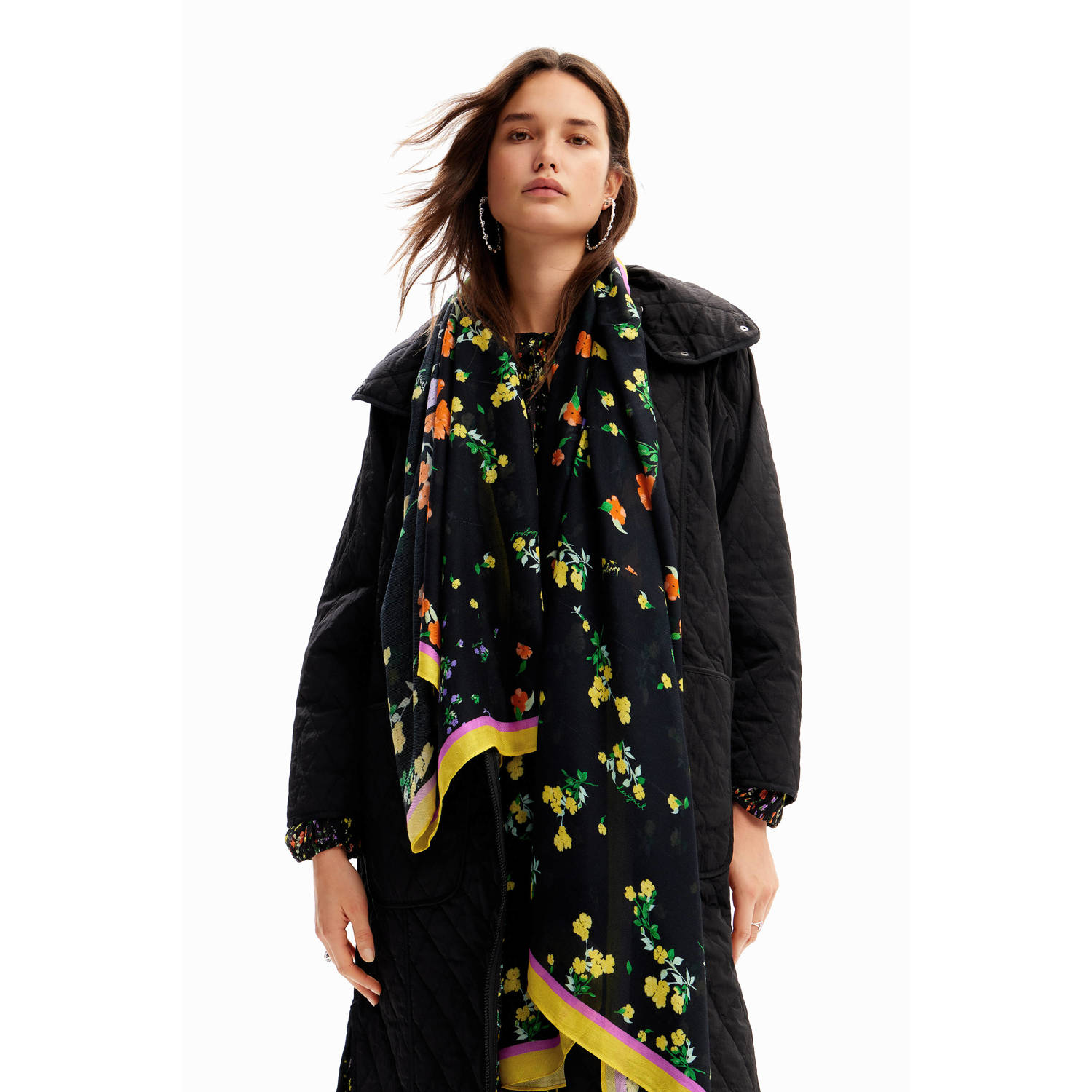 Desigual Bloemen Sjaal en Handschoenen Set Multicolor Dames