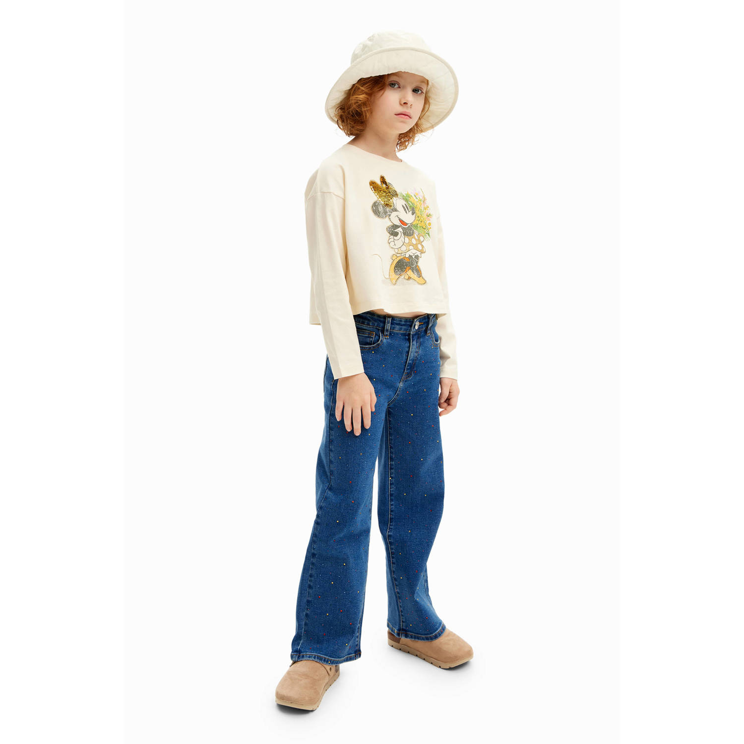 Desigual Minnie Mouse longsleeve met printopdruk ecru