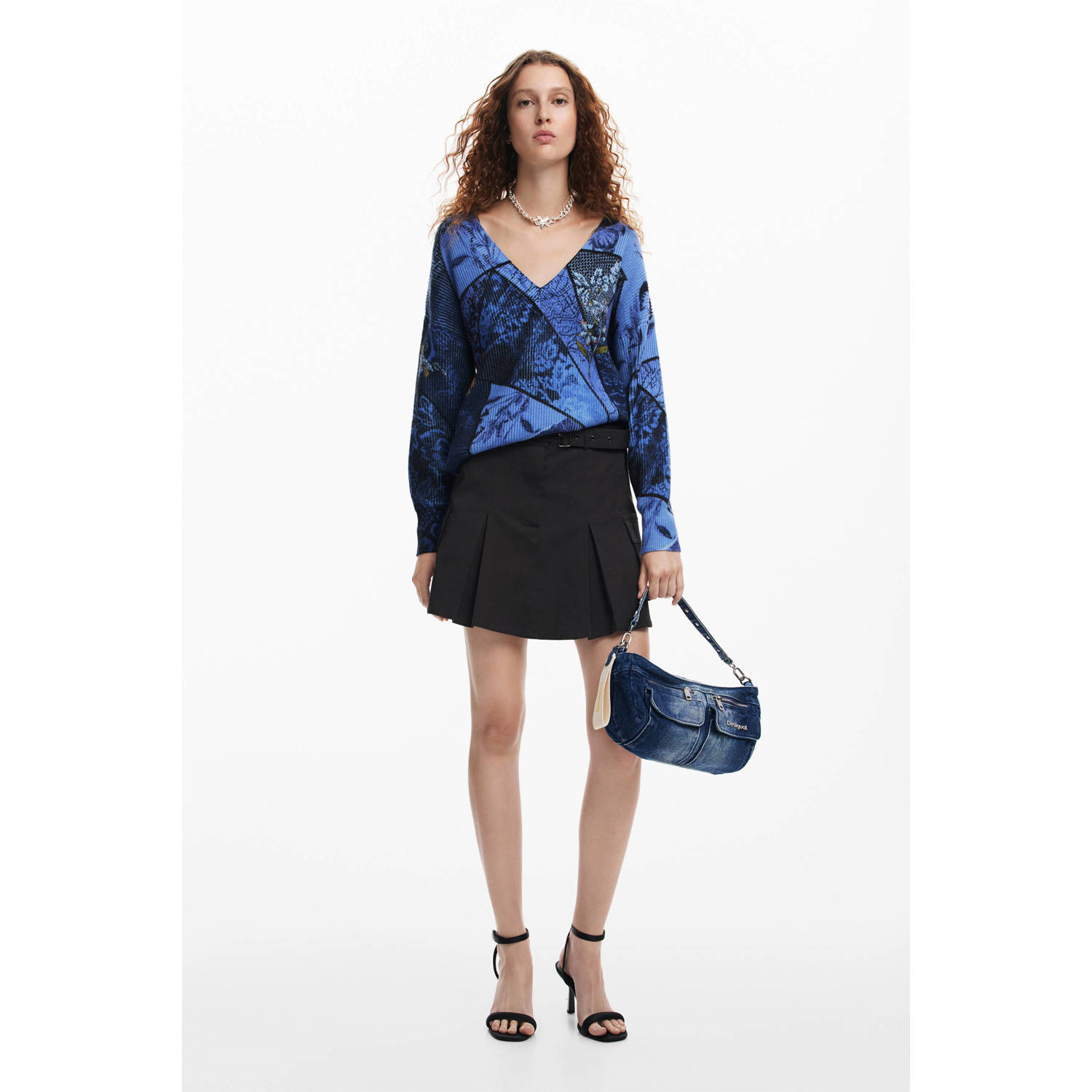 Desigual gebreide trui blauw