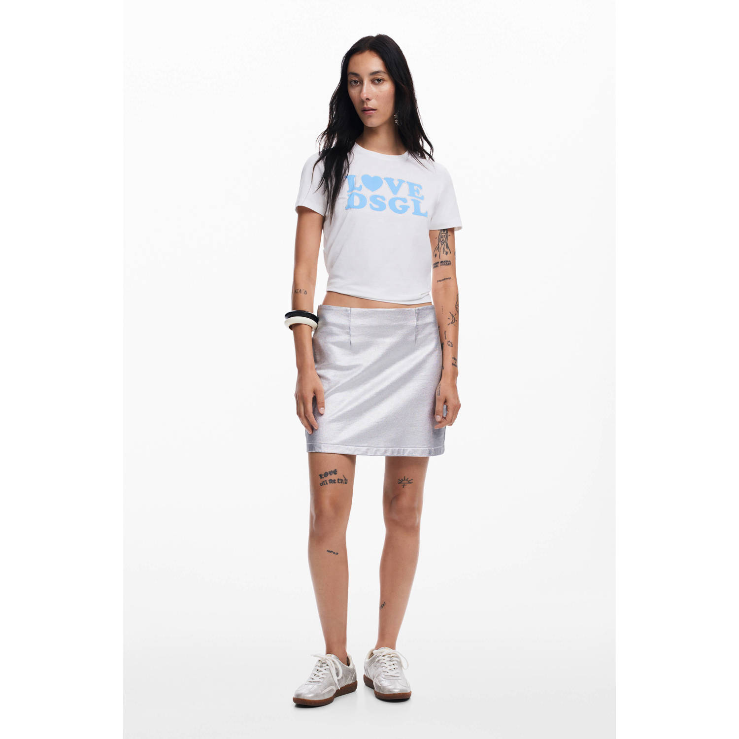 Desigual korte rok zilver
