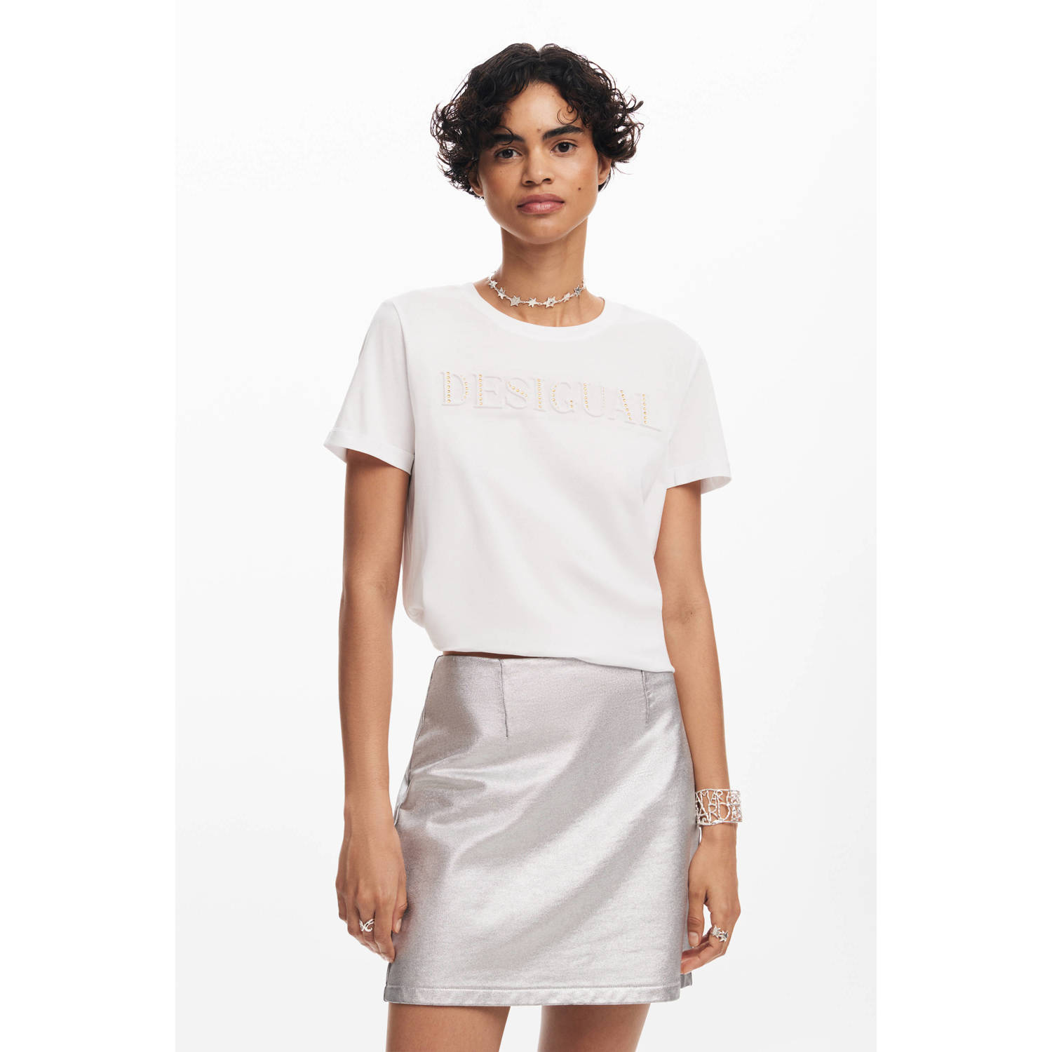 Desigual korte rok zilver