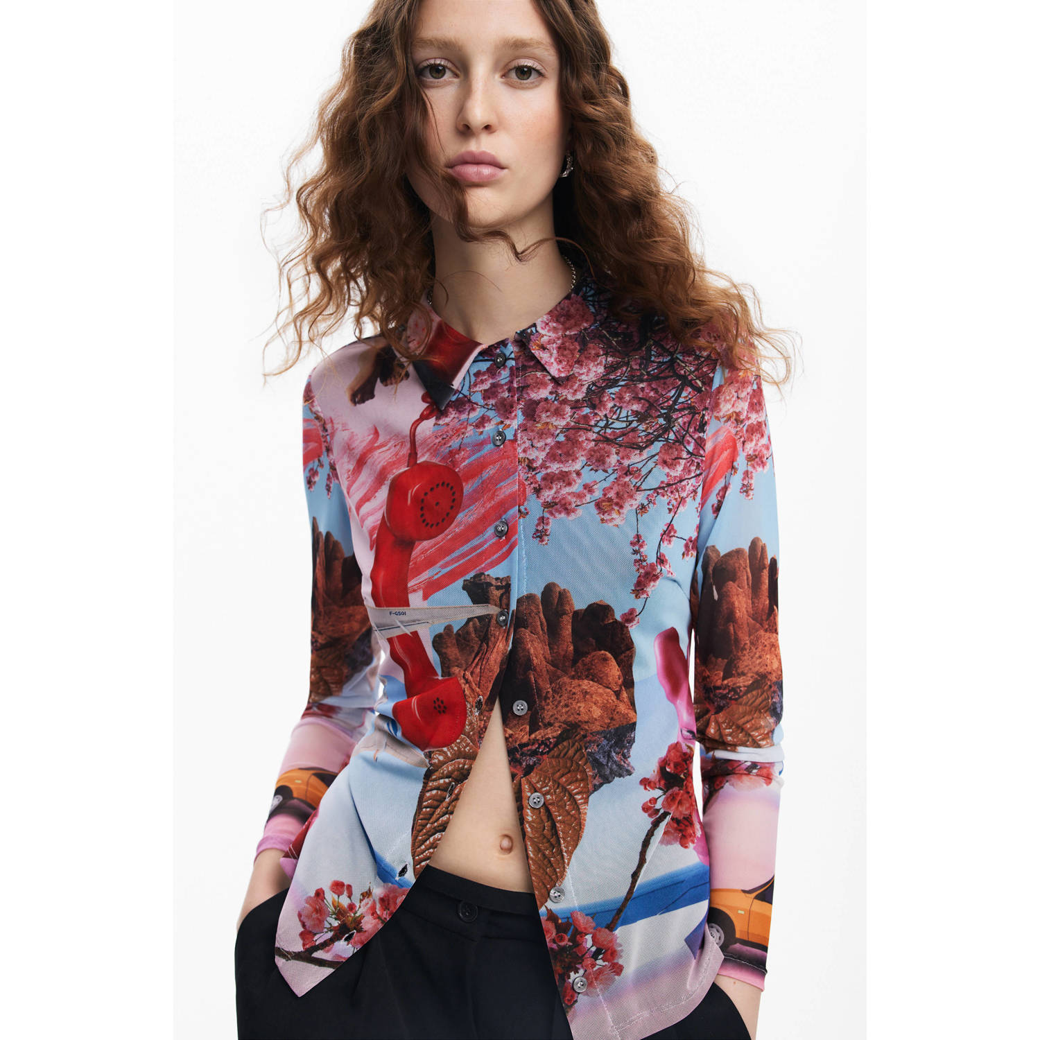 Desigual gebloemde blouse rood multi