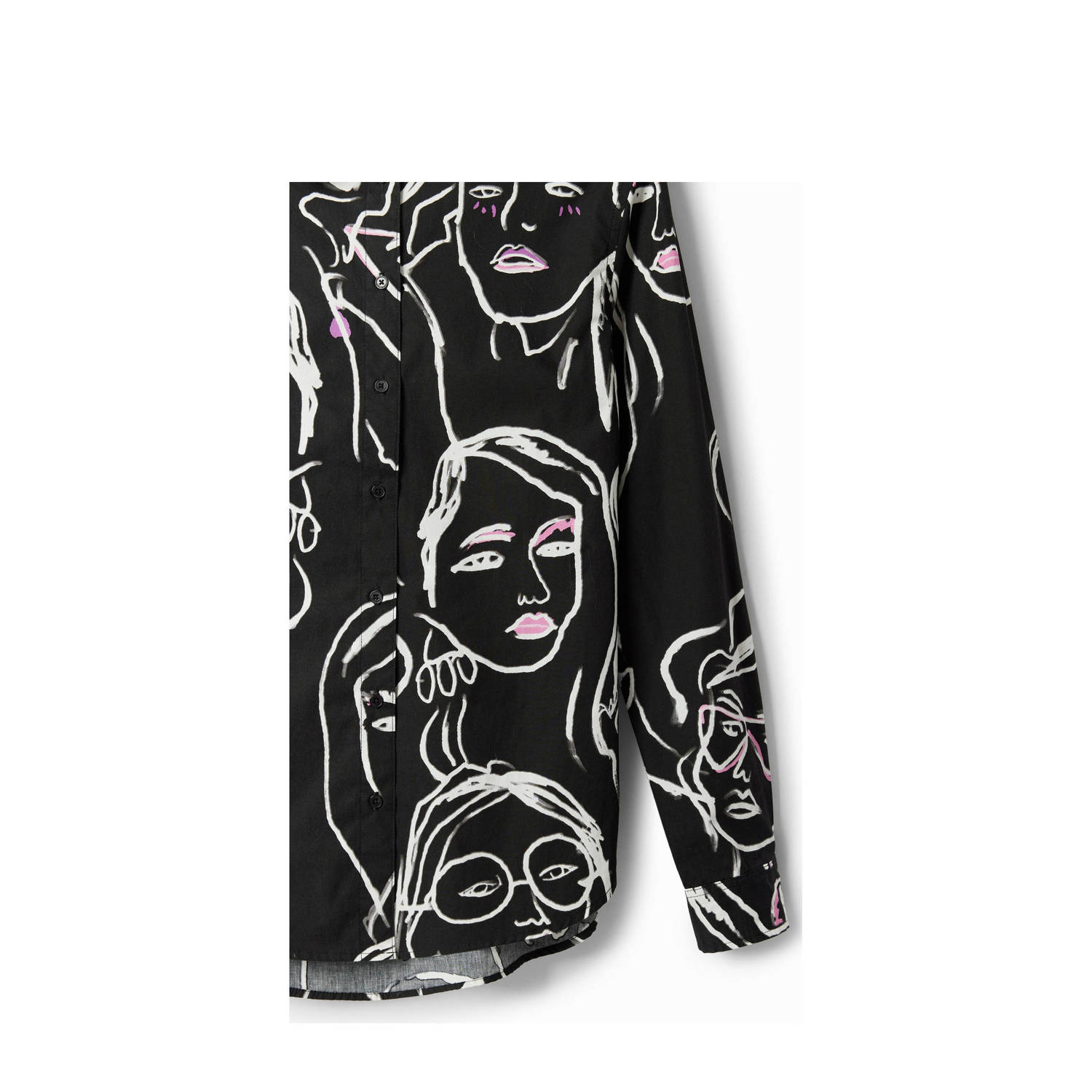 Desigual blouse met all over print zwart