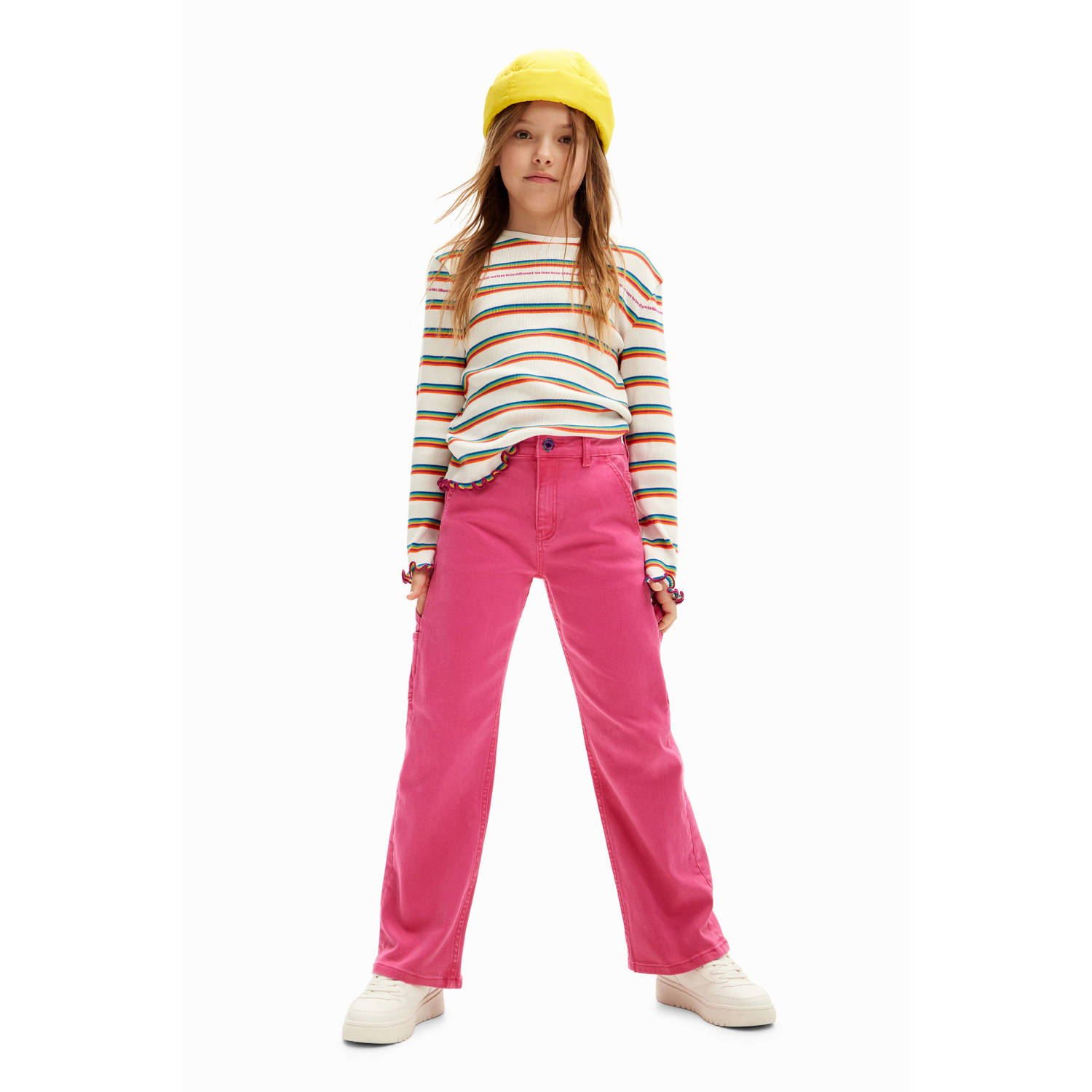 Desigual regular fit broek fuchsia