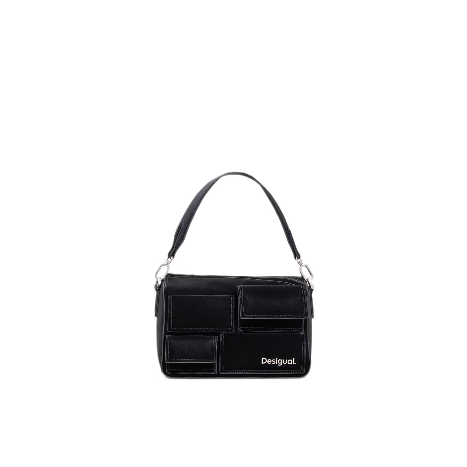 Desigual Stijlvolle Dames Schoudertas Pocket Face Black Dames