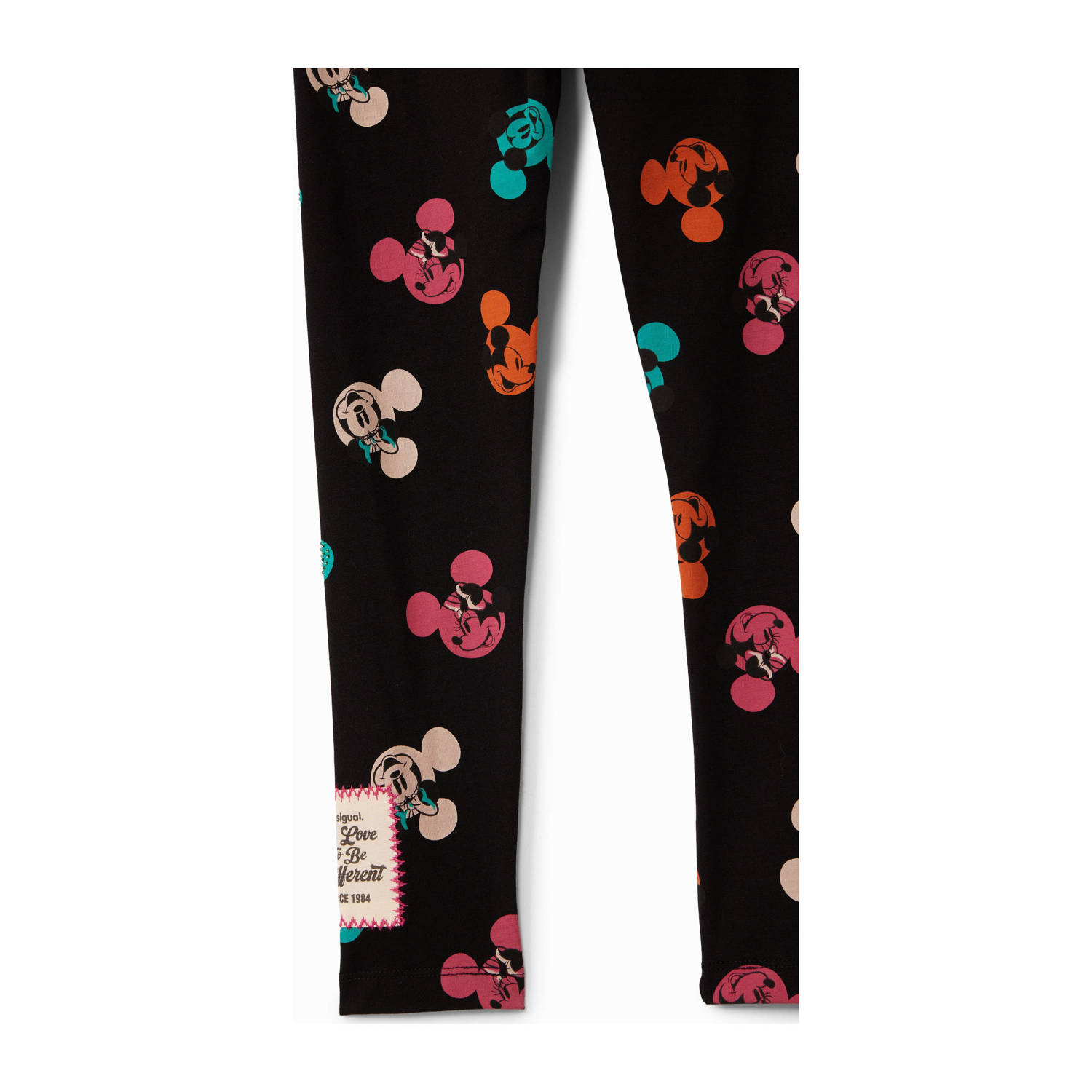 Desigual Minnie Mouse legging met all over print en glitters zwart multicolor