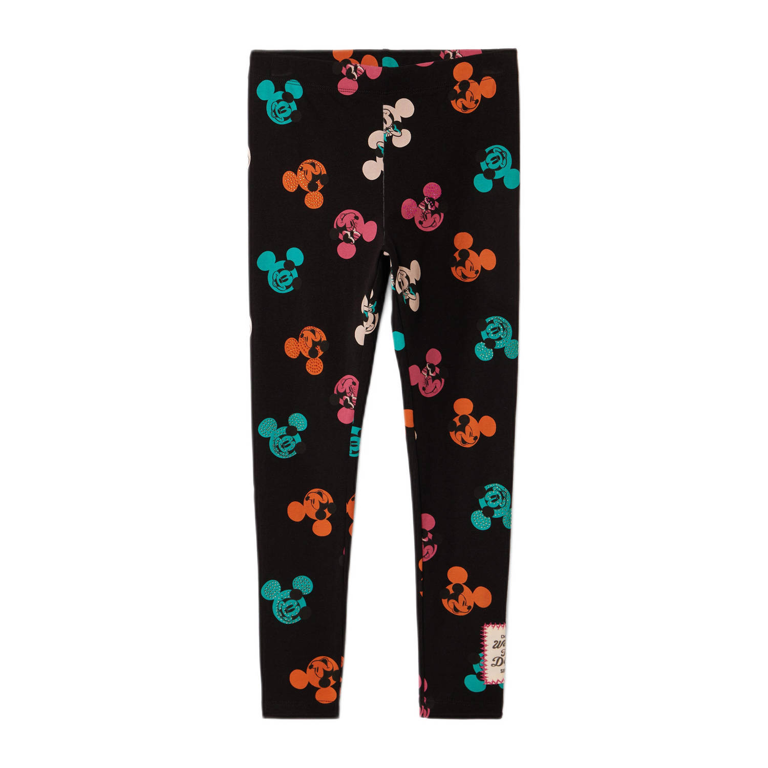 Desigual Minnie Mouse legging met all over print en glitters zwart multicolor