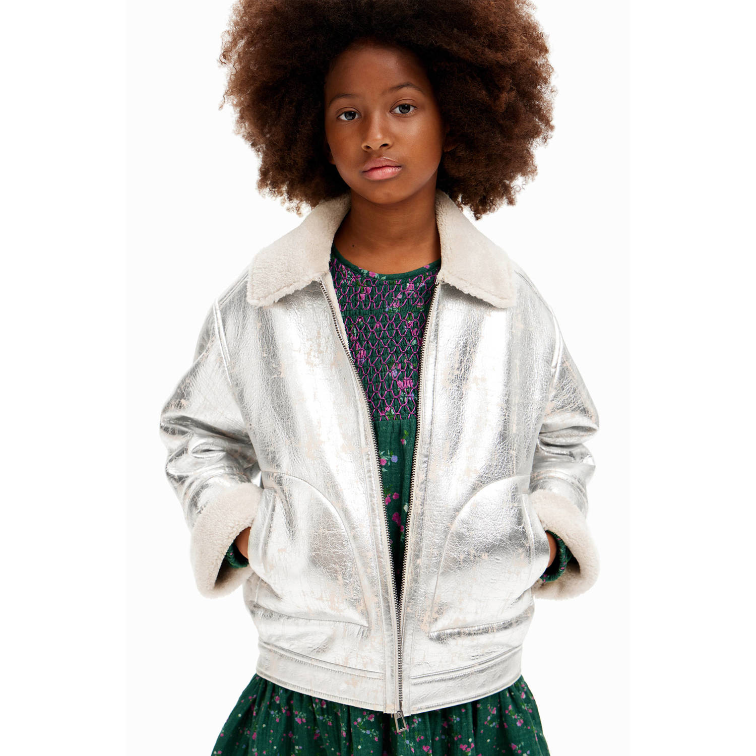 Desigual winterjas zilver