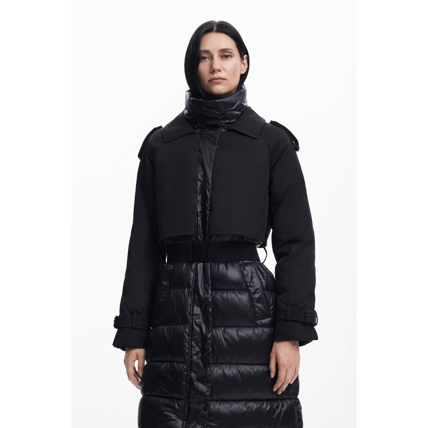 Desigual Gewatteerde Jas Herfst Winter Collectie Vrouwen Black Dames