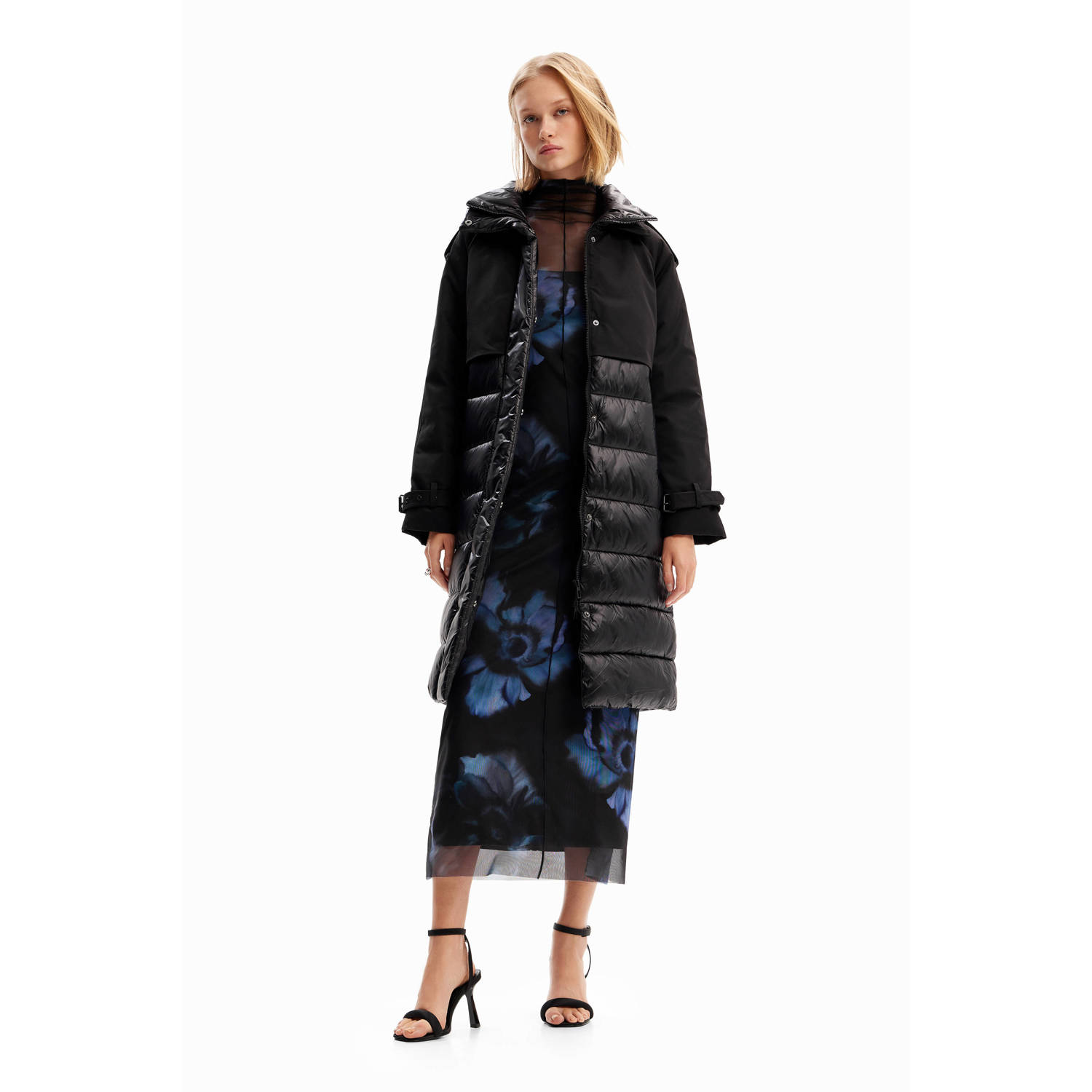 Desigual gewatteerde winterjas zwart