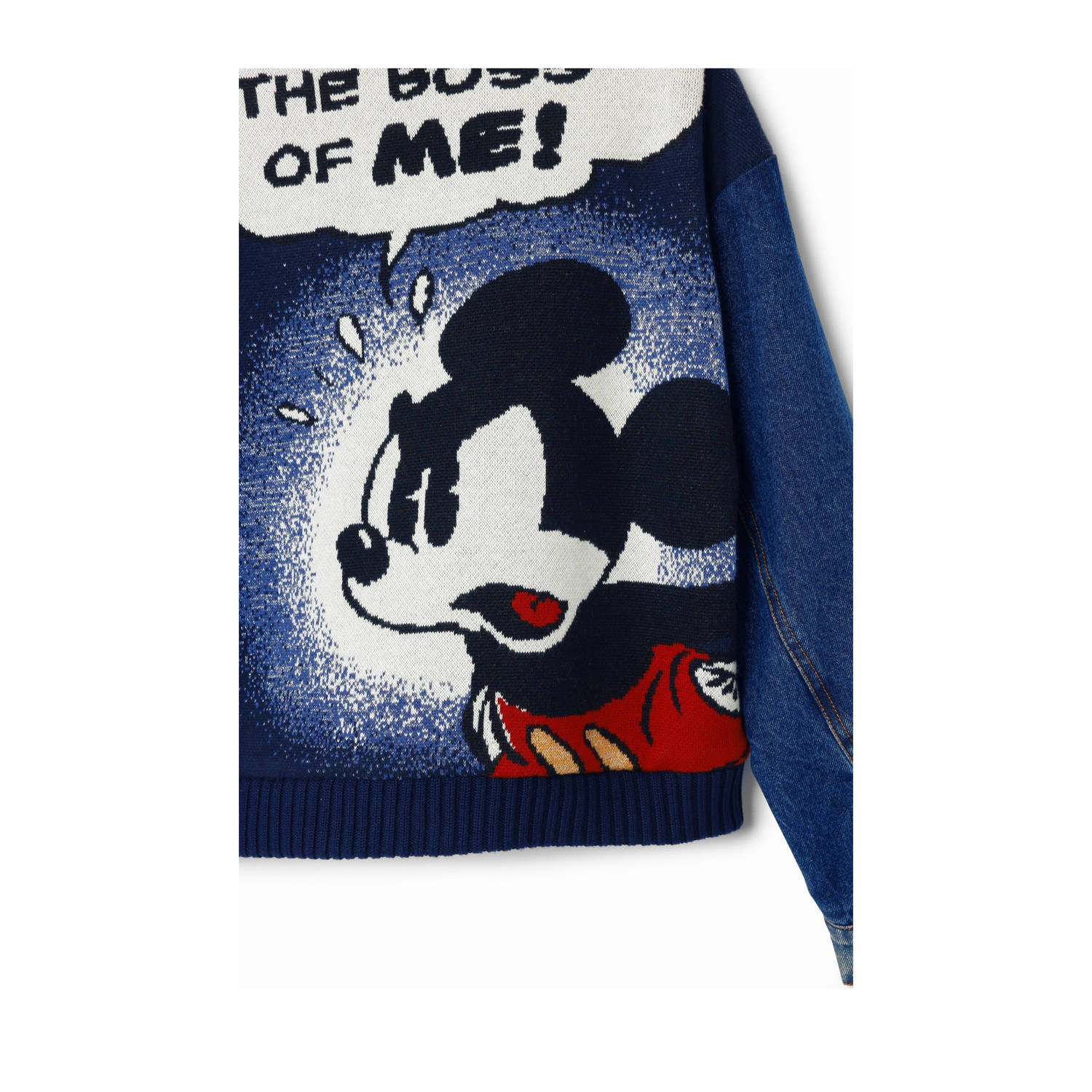 Desigual spijkerjasje met printopdruk dark blue denim