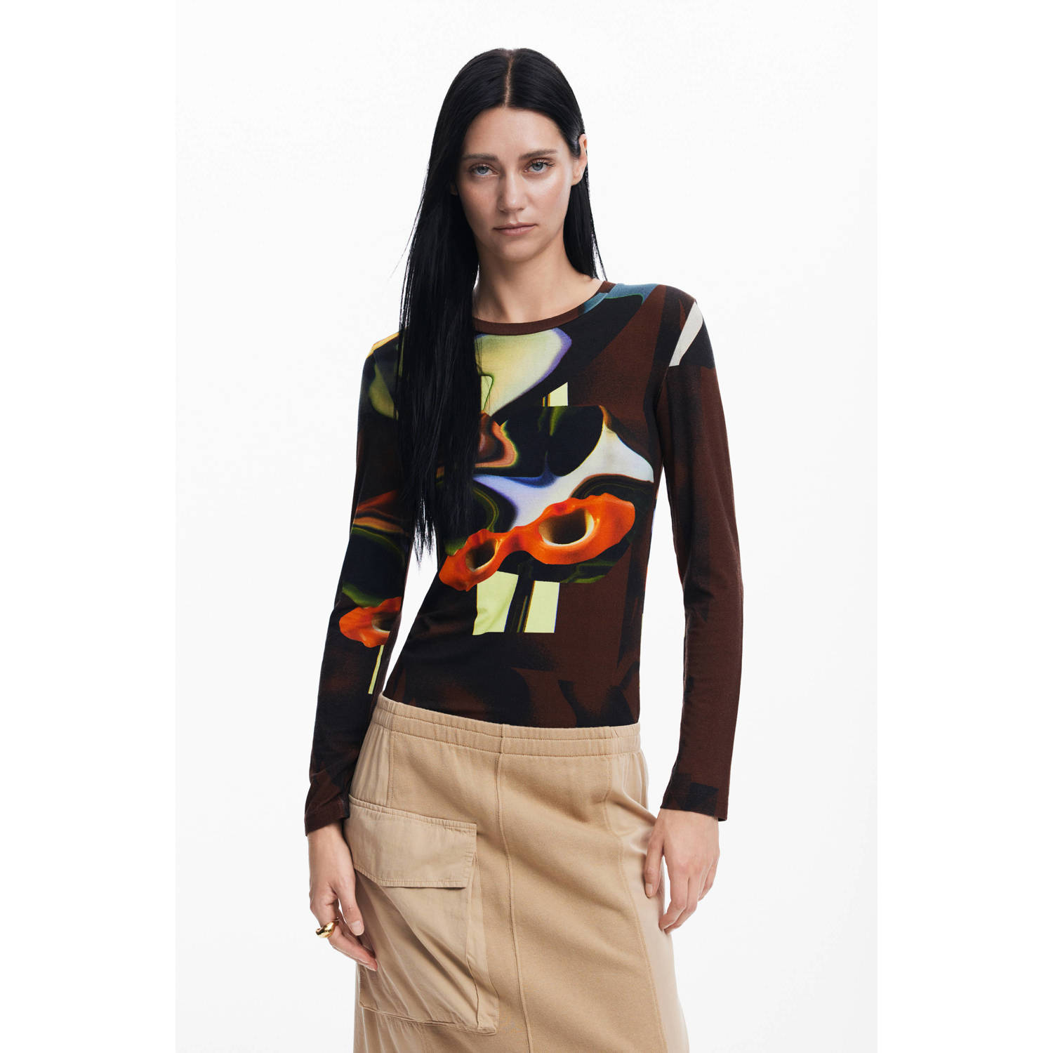 Desigual top donkerbruin