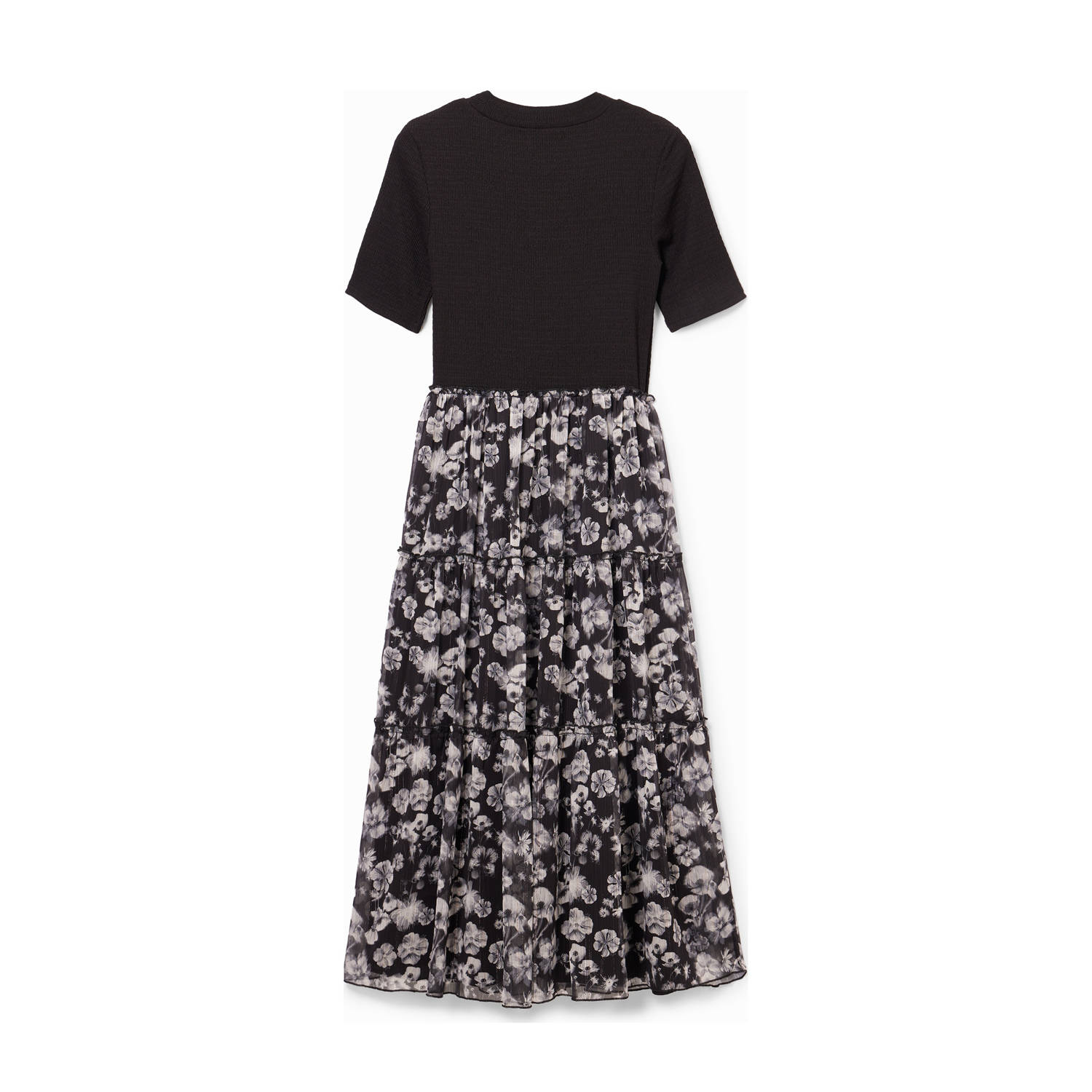Desigual gebloemde jurk zwart blauw
