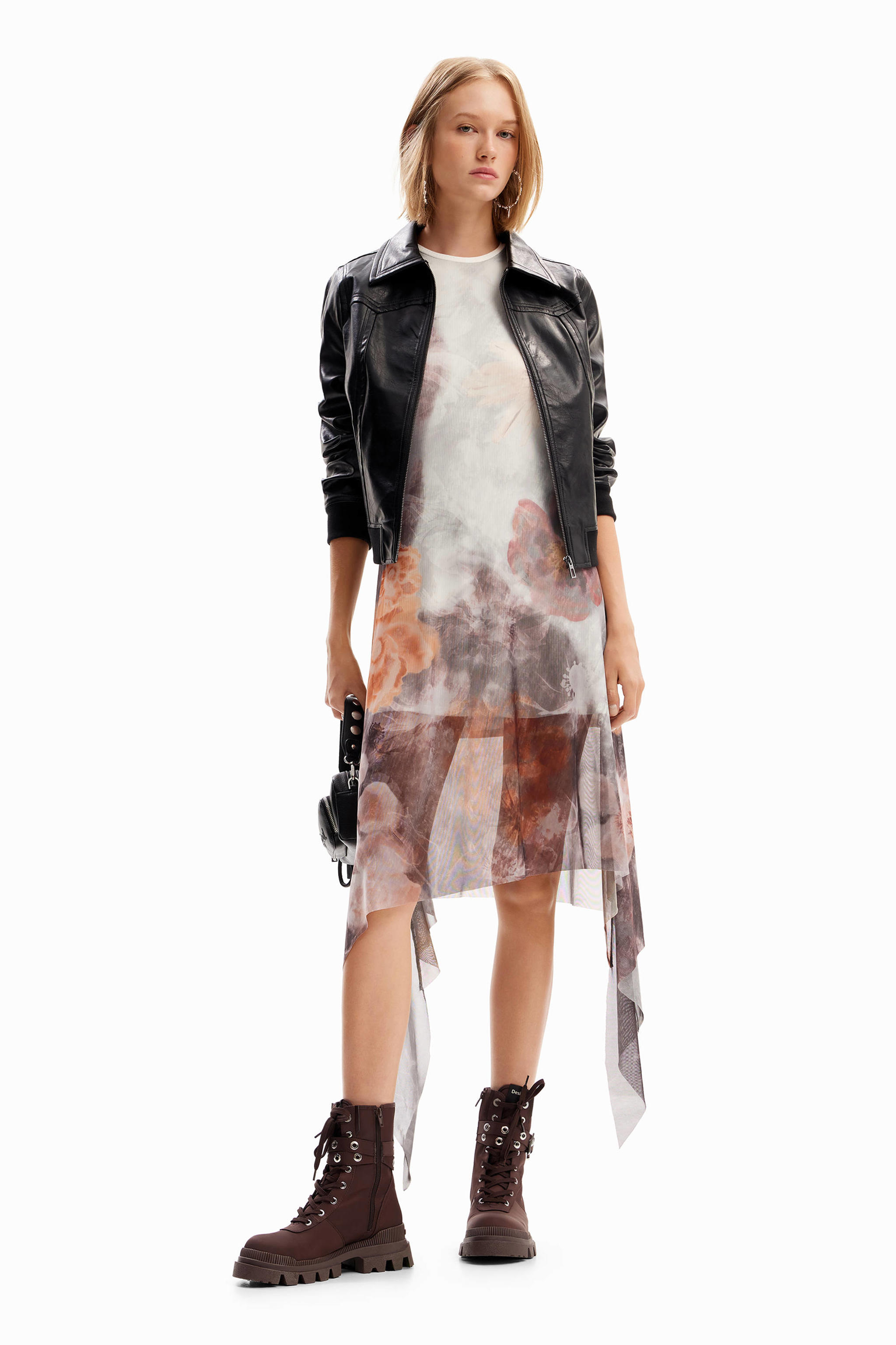 Noisy May NMPAULINA OVERSIZE BIKER JACKET - Imitatieleren jas - black/zwart