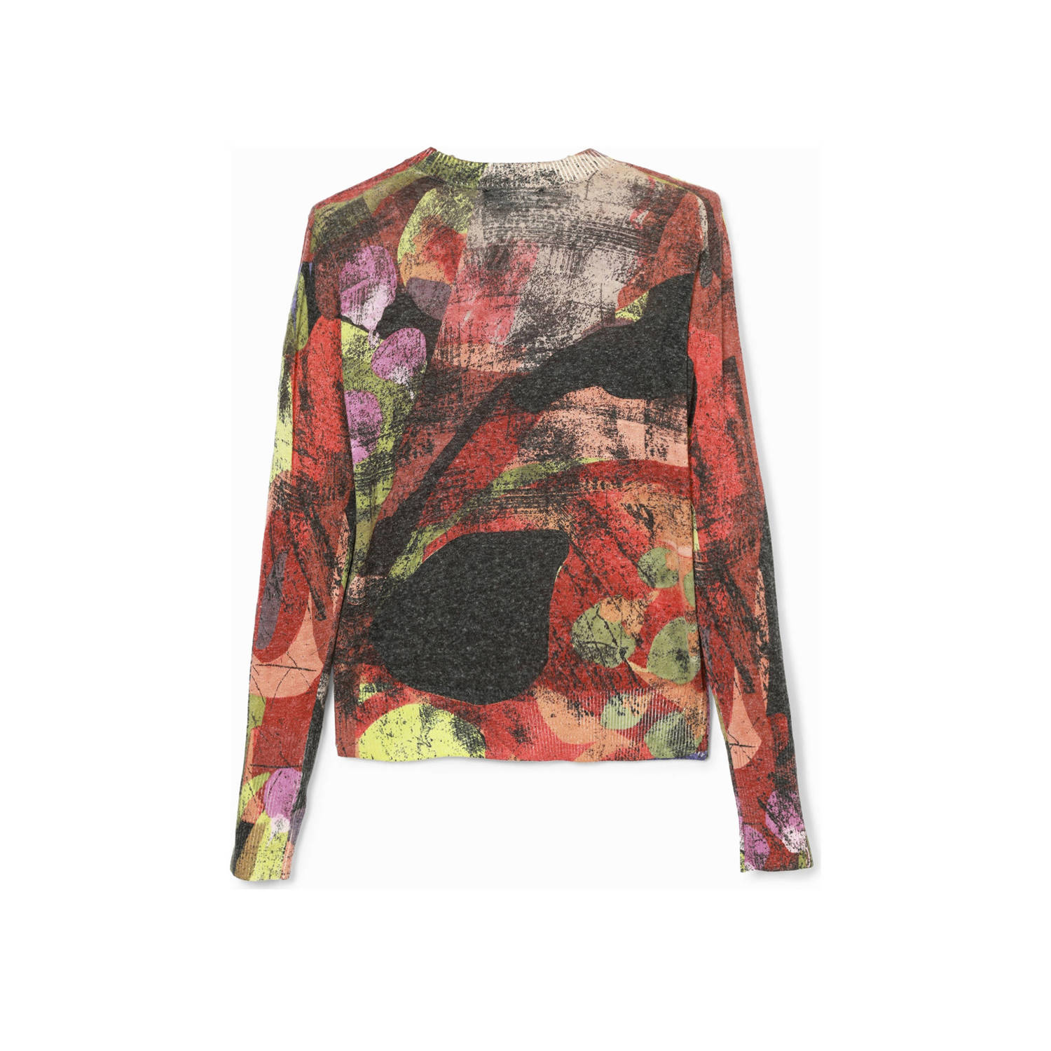 Desigual top met all over print roodbruin multi