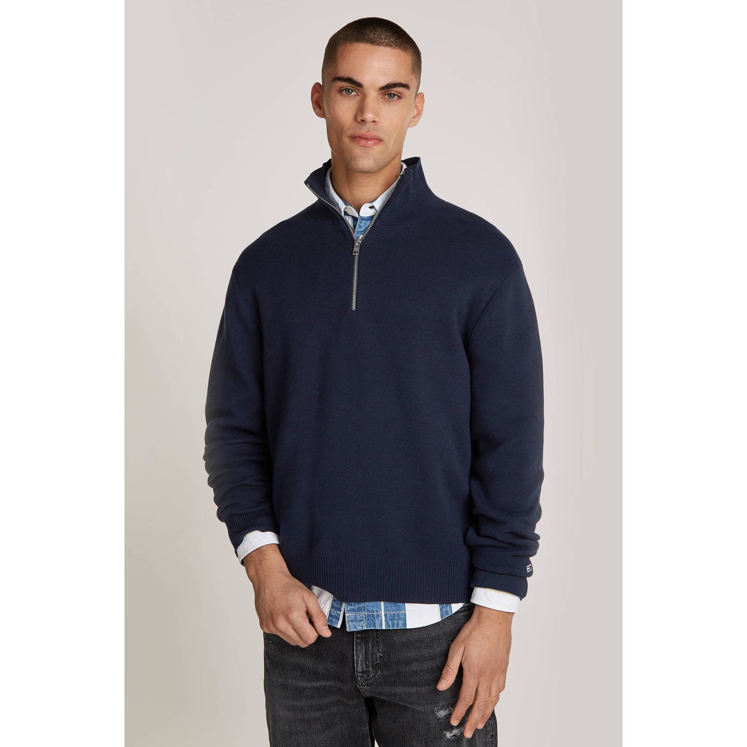 Tommy Jeans gebreide trui donkerblauw
