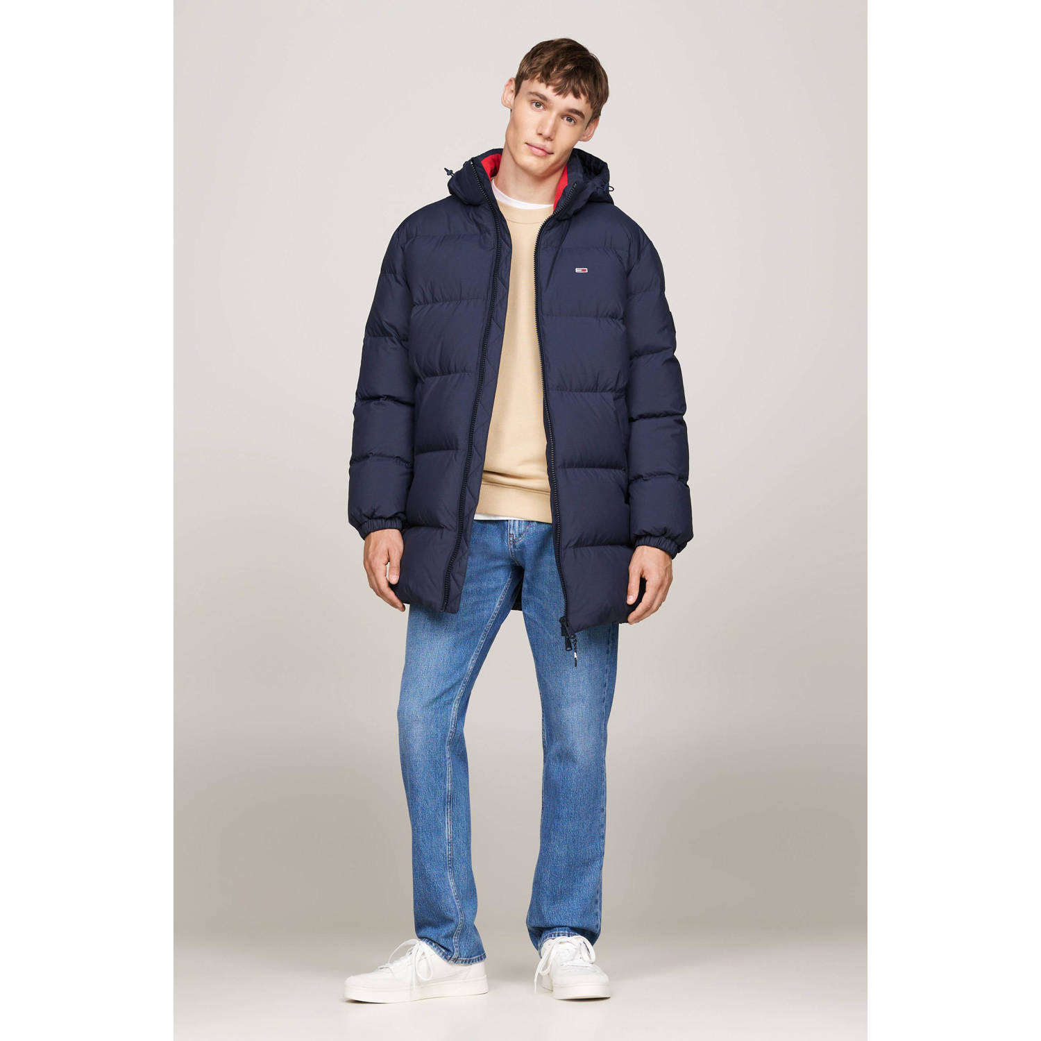 Tommy Jeans gewatteerde winterjas dark night navy