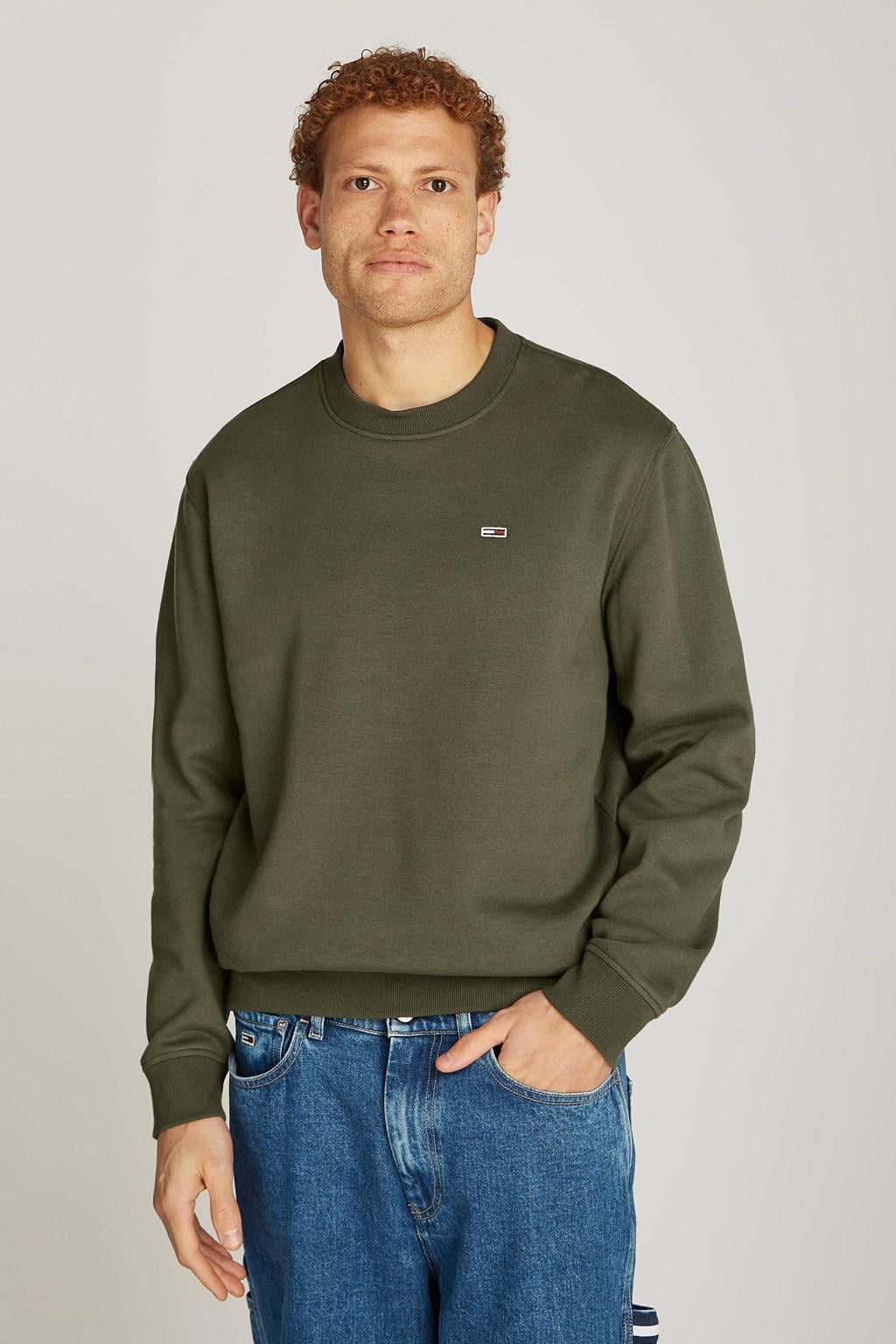 Tommy Jeans sweater olijfgroen
