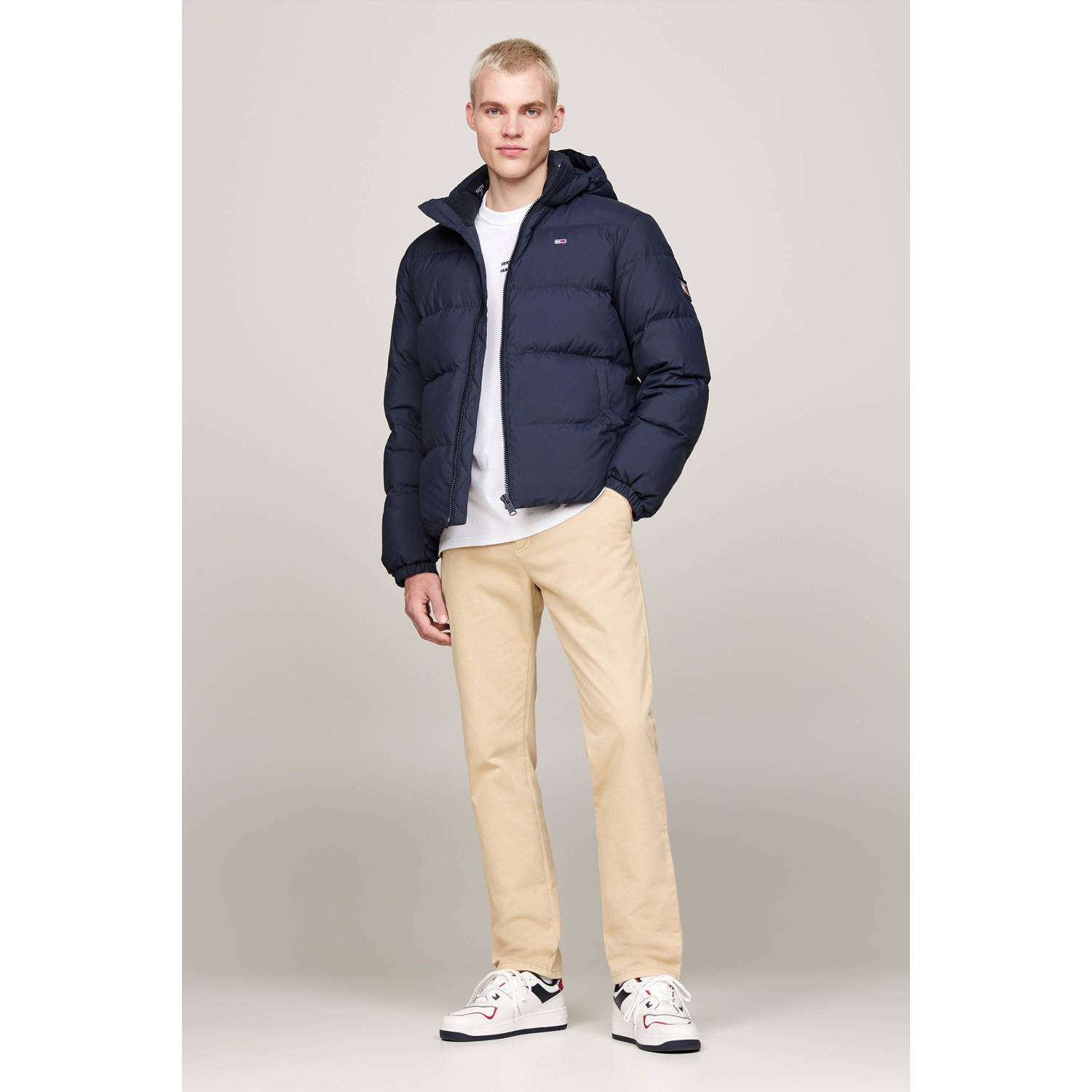 Tommy Jeans gewatteerde winterjas dark night navy