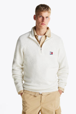 wollen gebreide trui beige