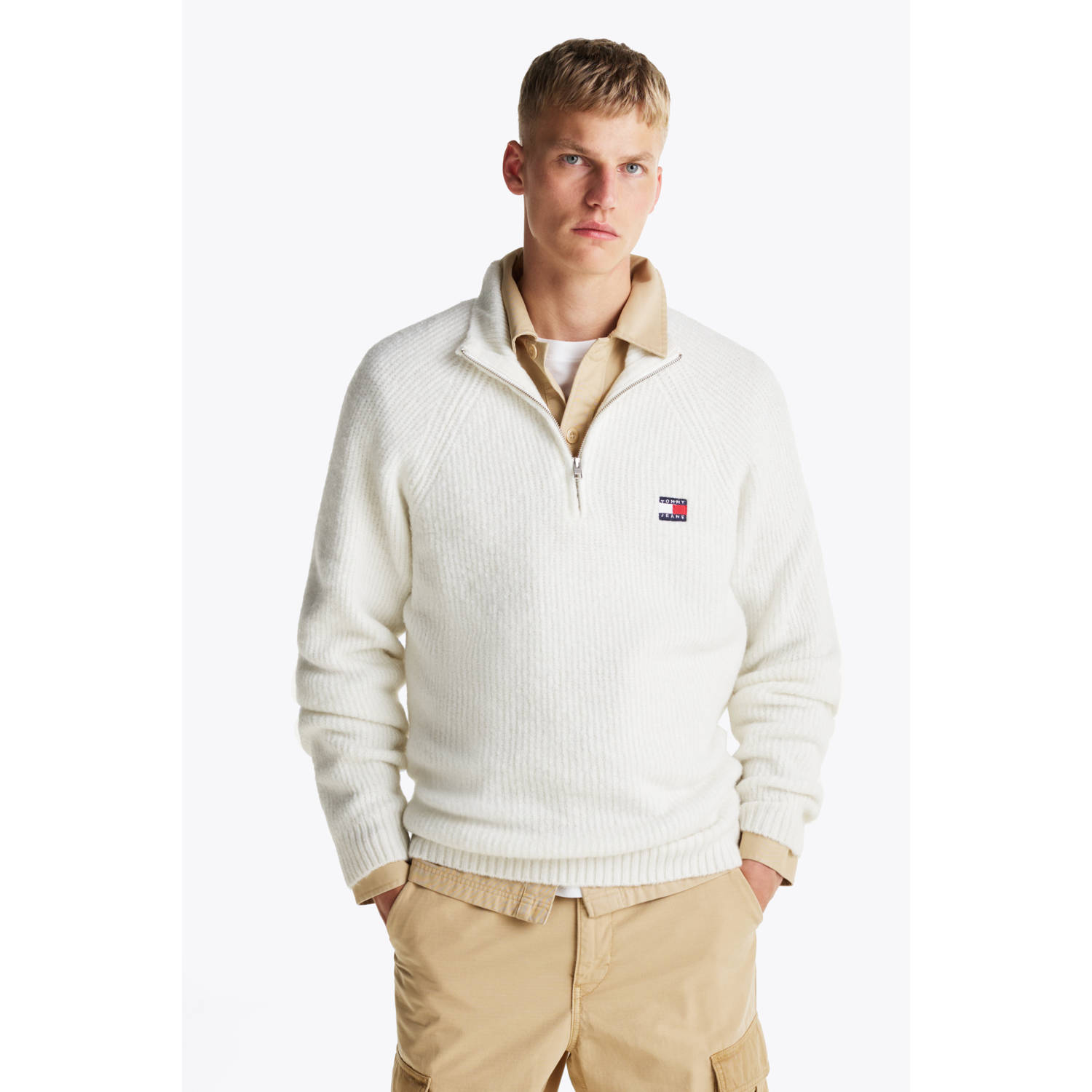 Tommy Jeans wollen gebreide trui beige