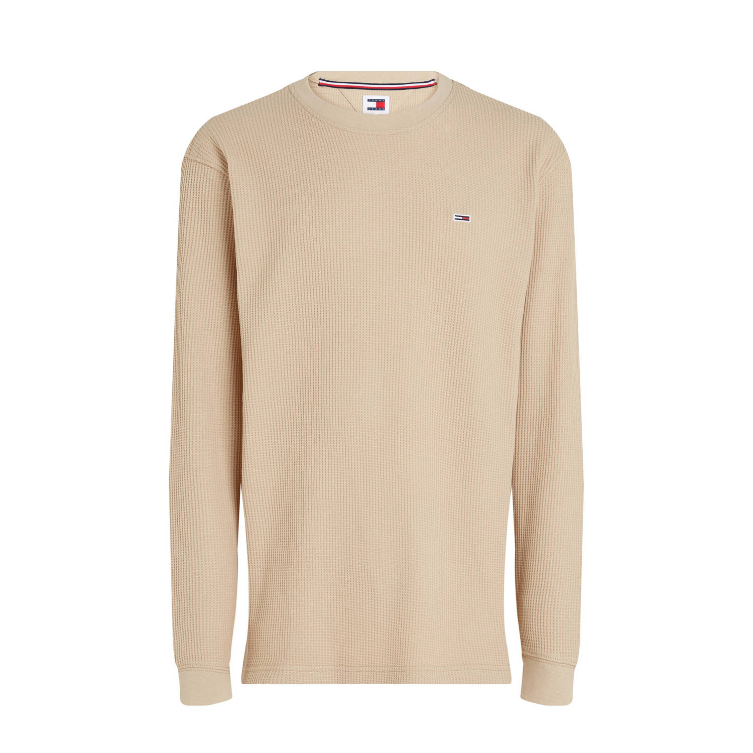 Tommy Jeans regular fit longsleeve met logo en textuur gentle gold