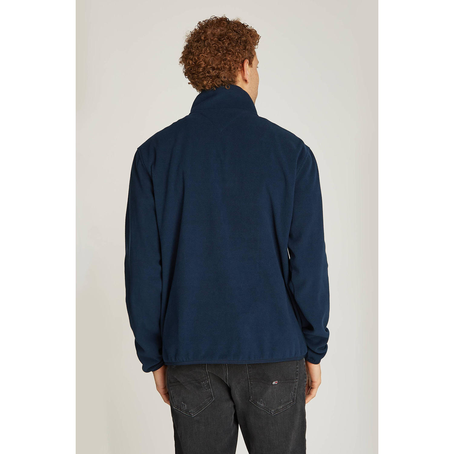 Tommy Jeans fleece fleecetrui donkerblauw