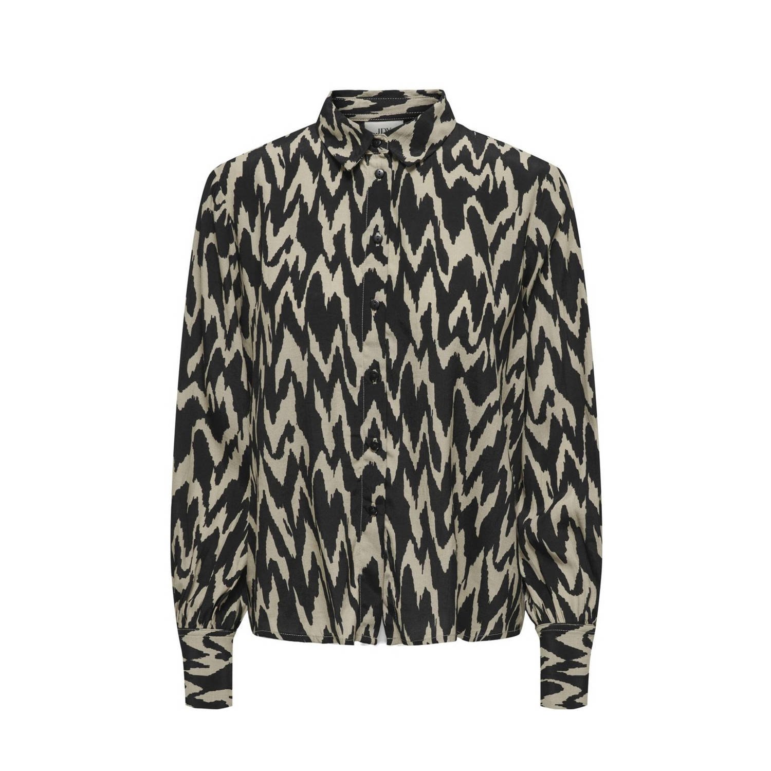 JDY blouse MARLOWE met all over print zwart beige