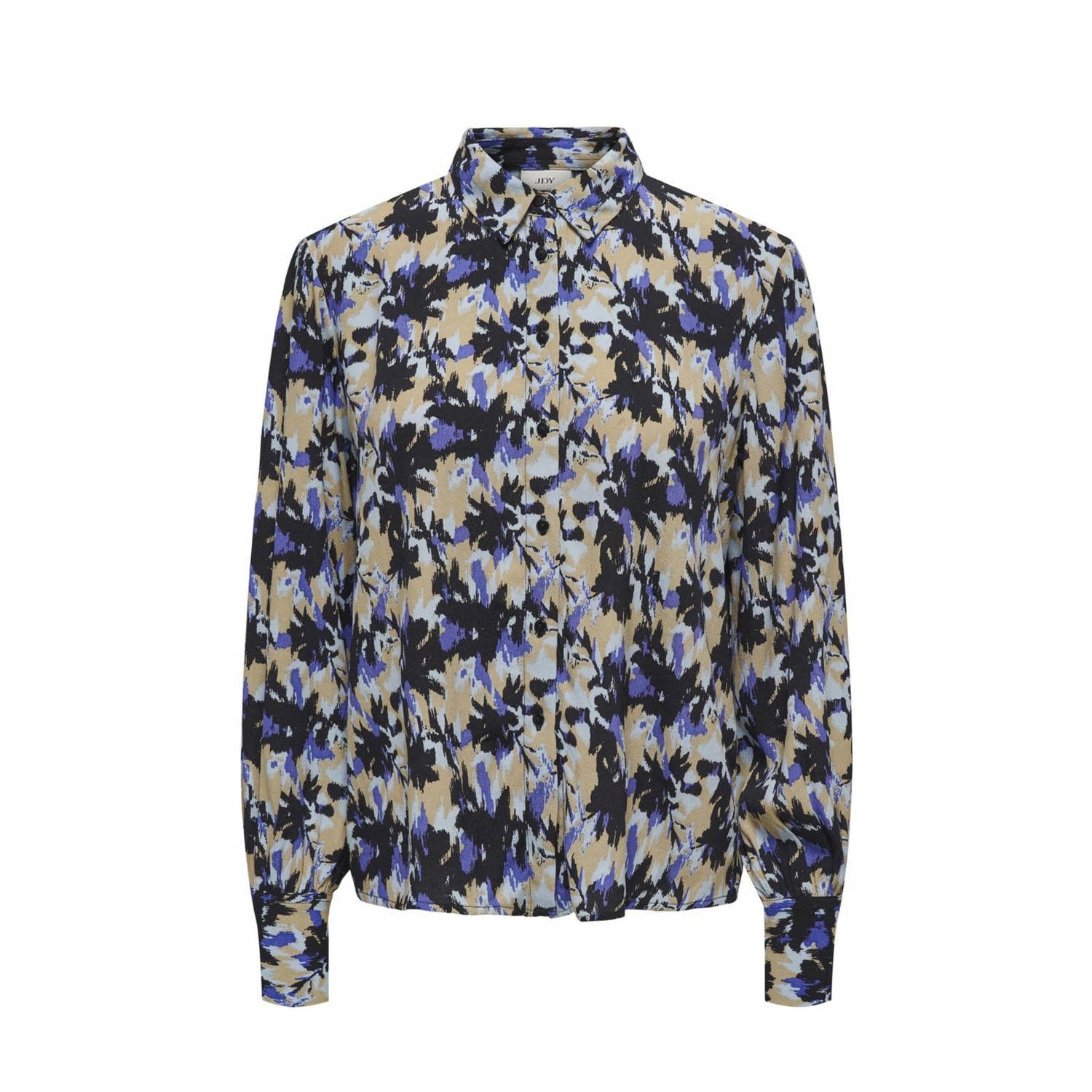 JDY blouse MARLOWE met all over print zwart geel lila