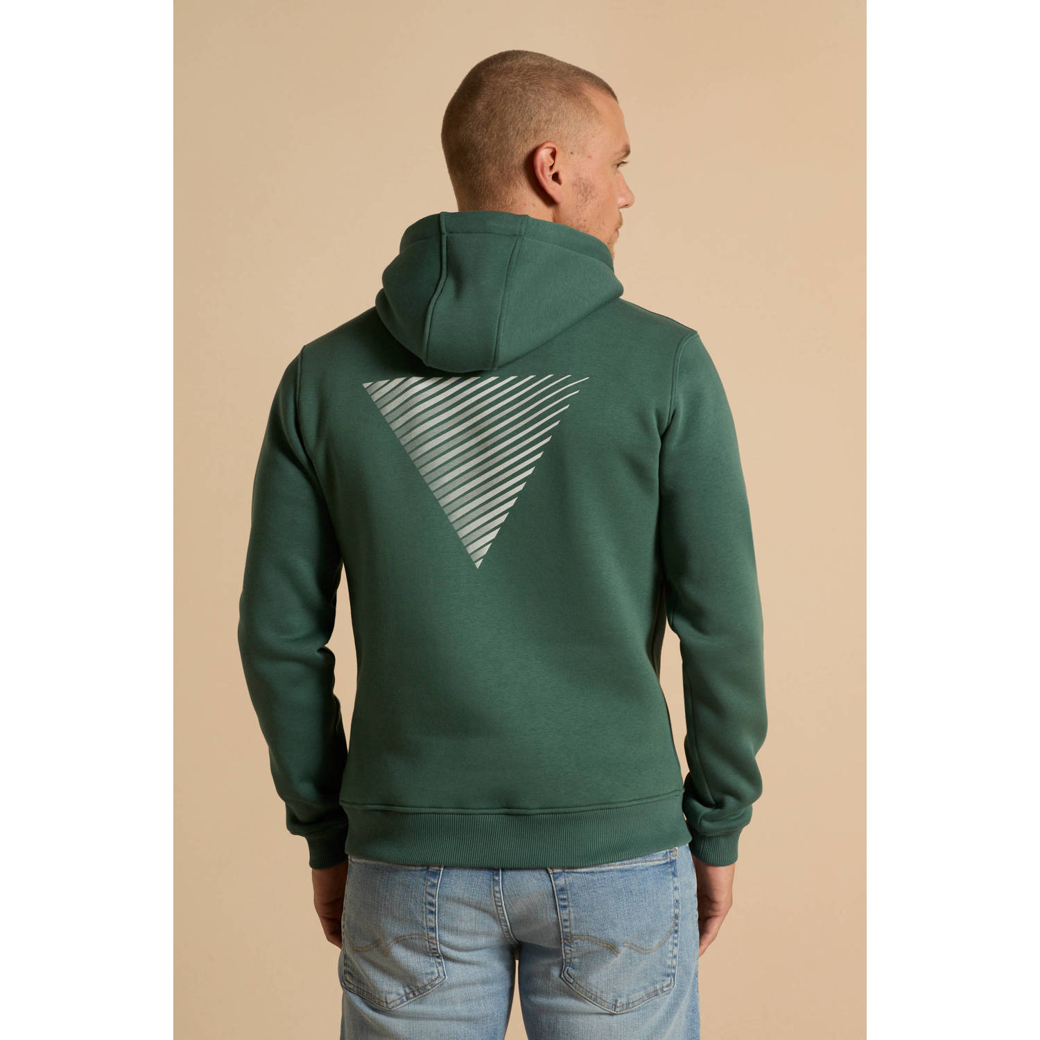 Pure Path hoodie met backprint groen