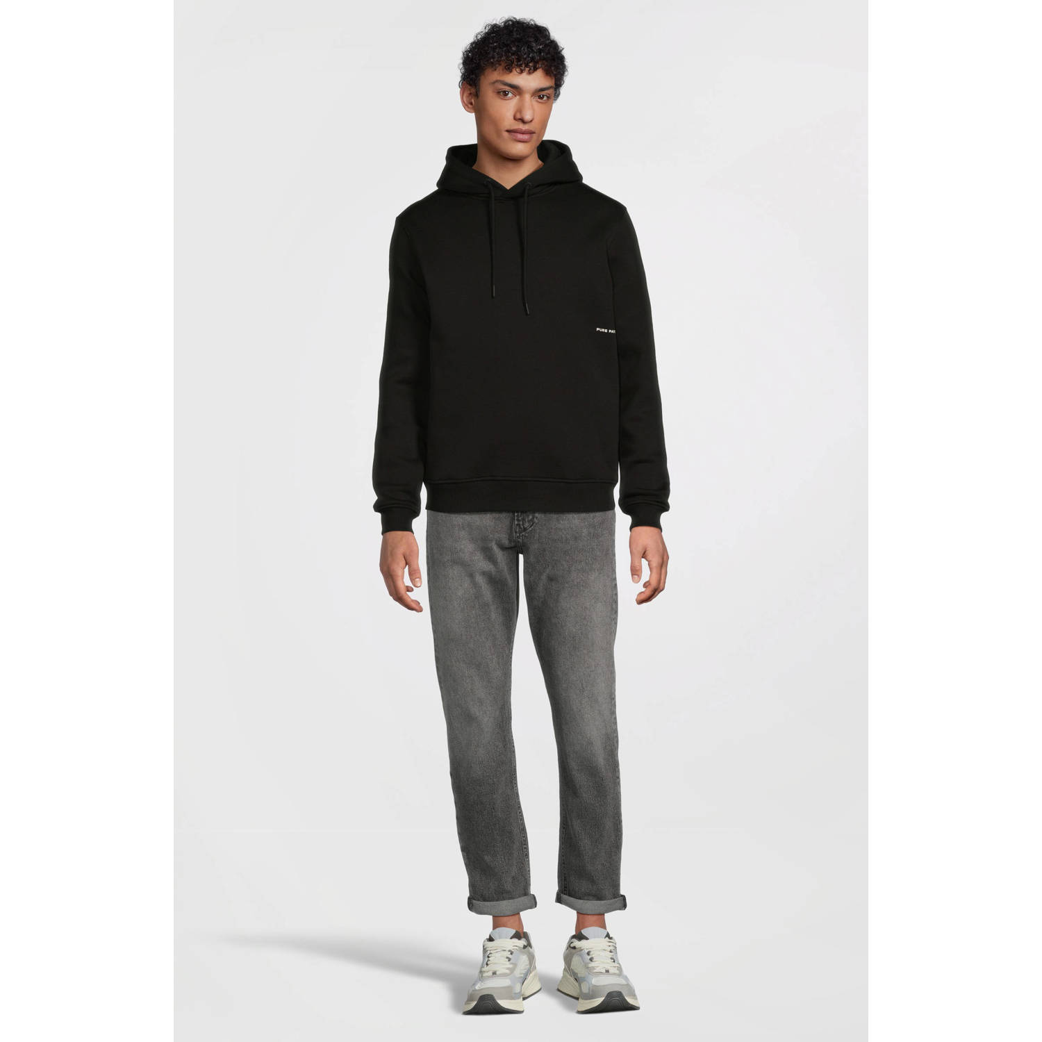 Pure Path hoodie met backprint zwart