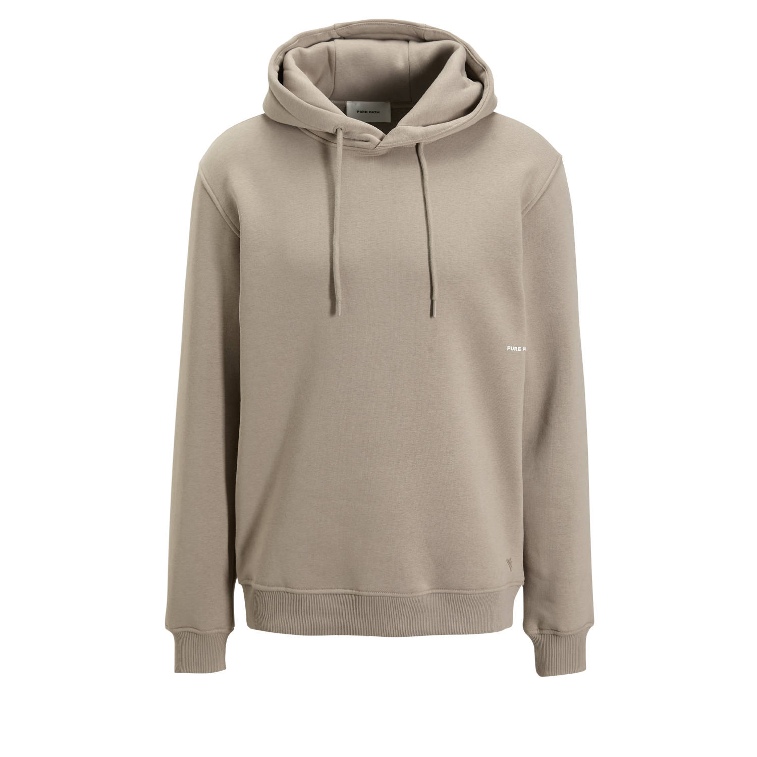 Pure Path hoodie met backprint beige