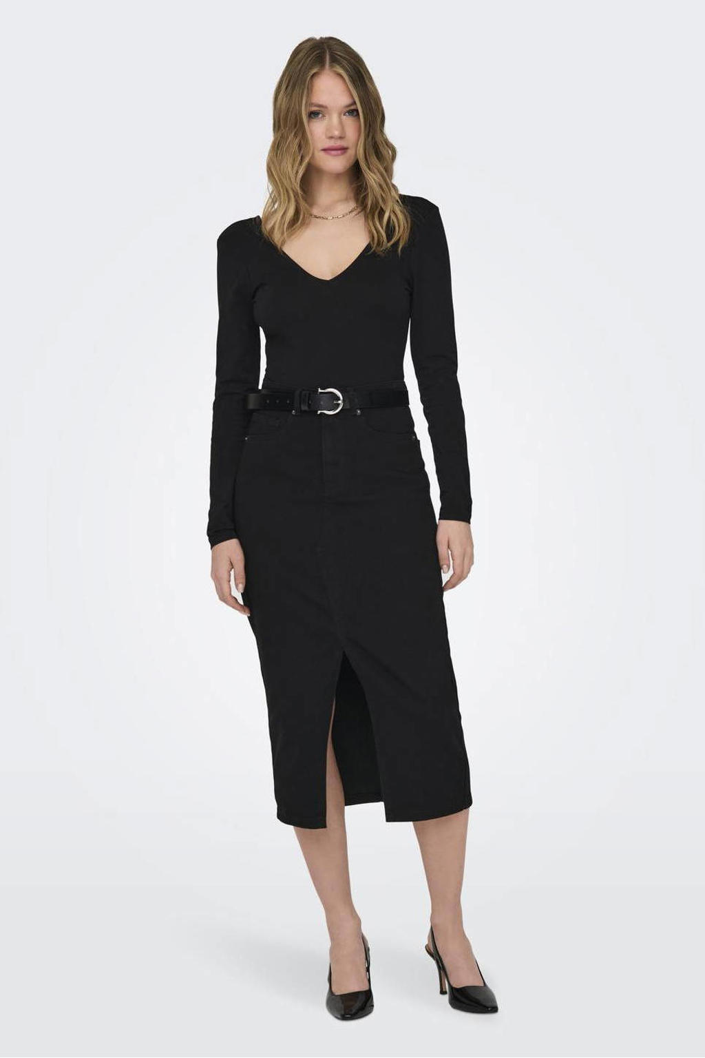 ONLY spijkerrok black denim