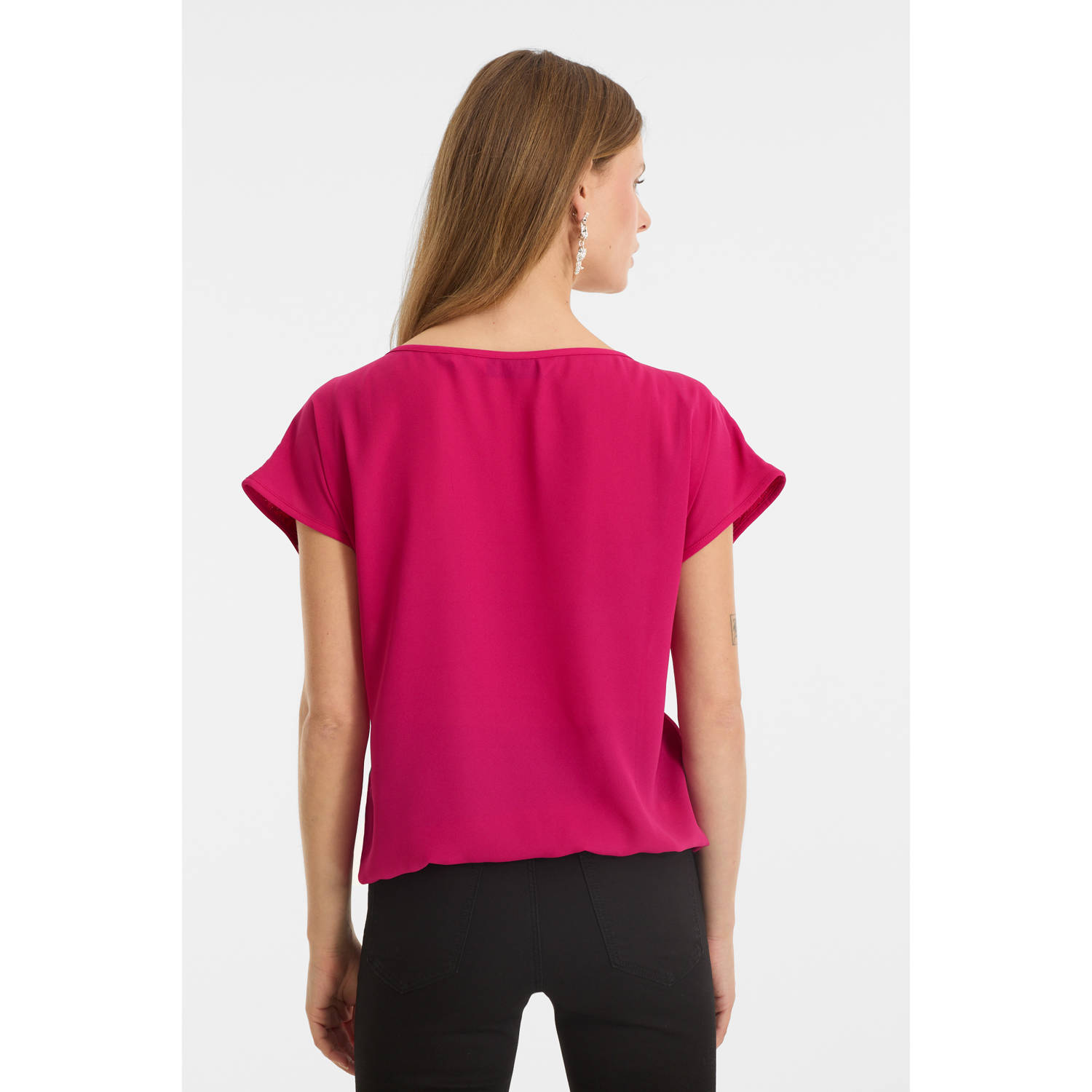 anytime sequin top met pailletten roze