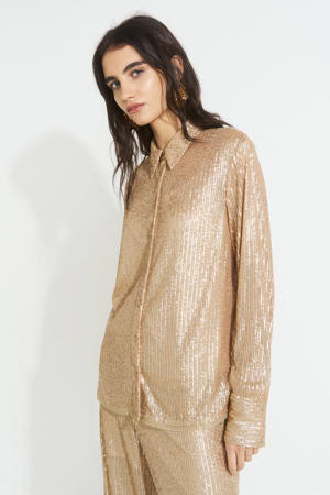 pailletten blouse goud