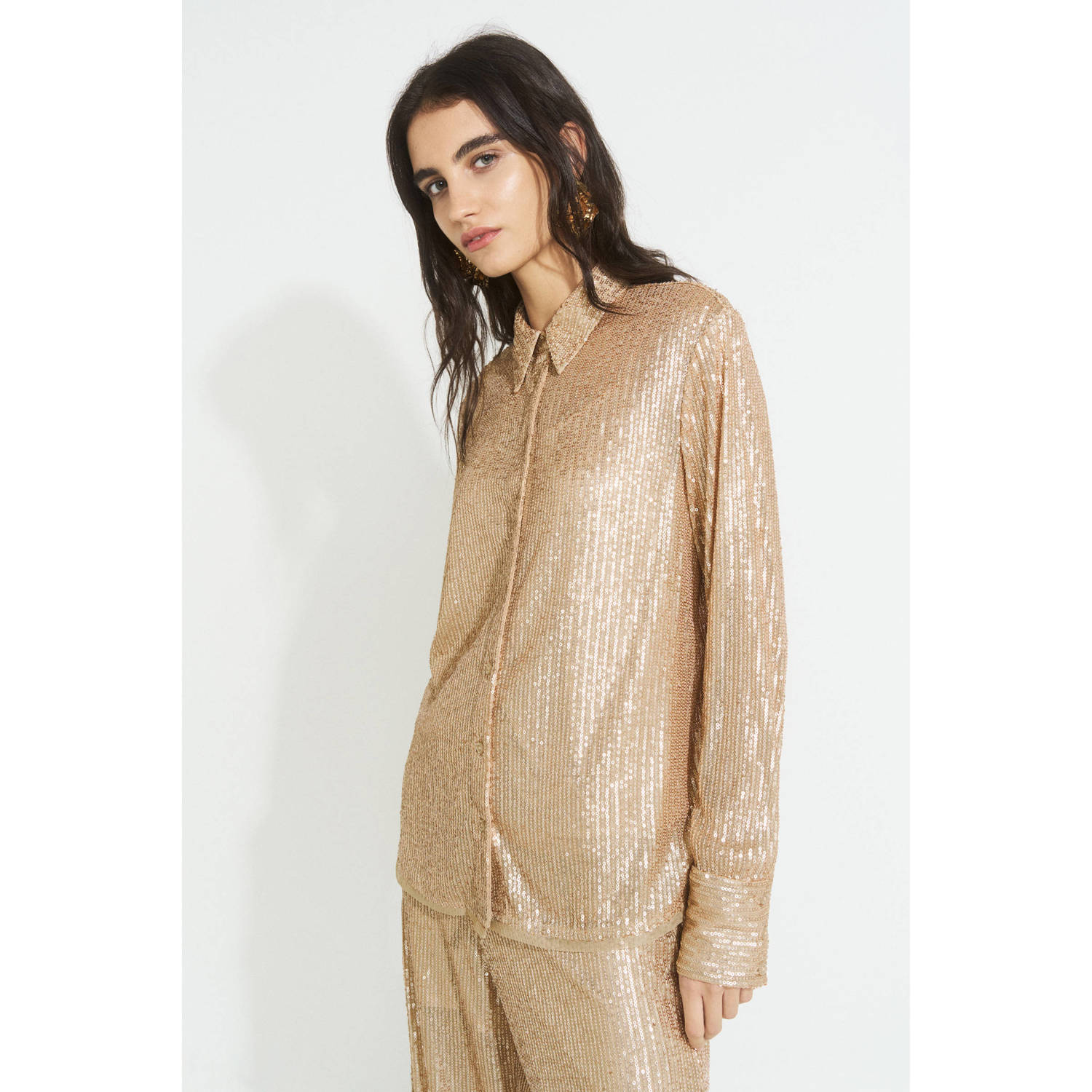 Ruby pailletten blouse goud