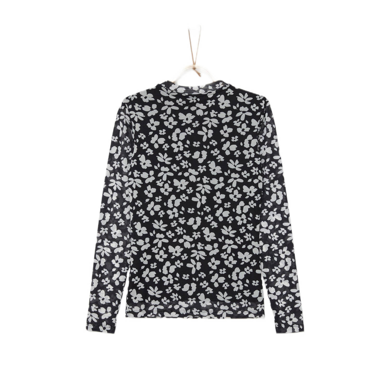 s.Oliver gebloemde longsleeve zwart wit