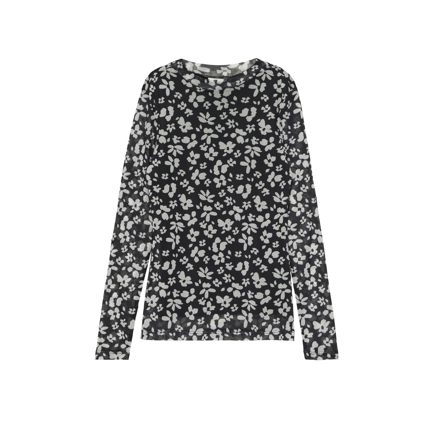 s.Oliver gebloemde longsleeve zwart wit