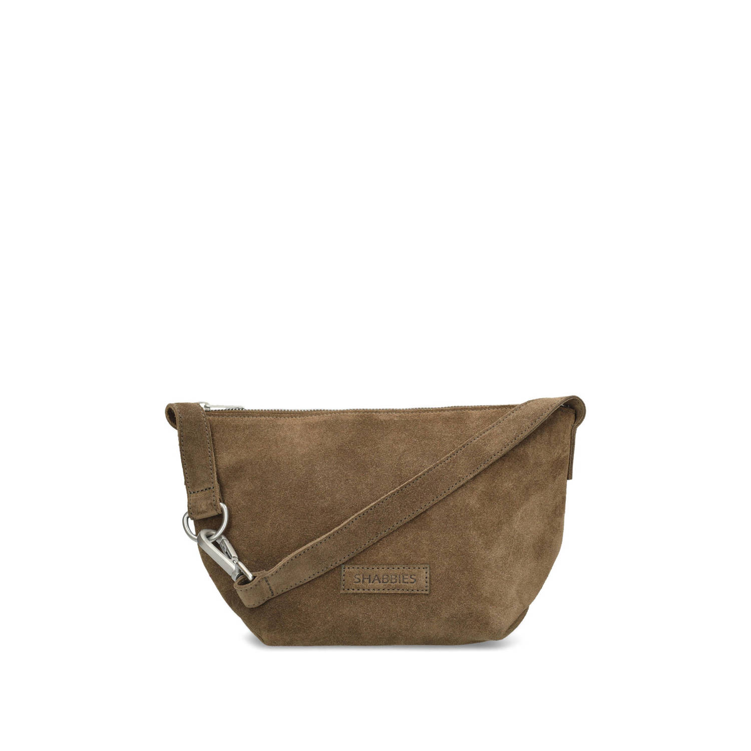Shabbies Amsterdam leren schoudertas Esra taupe