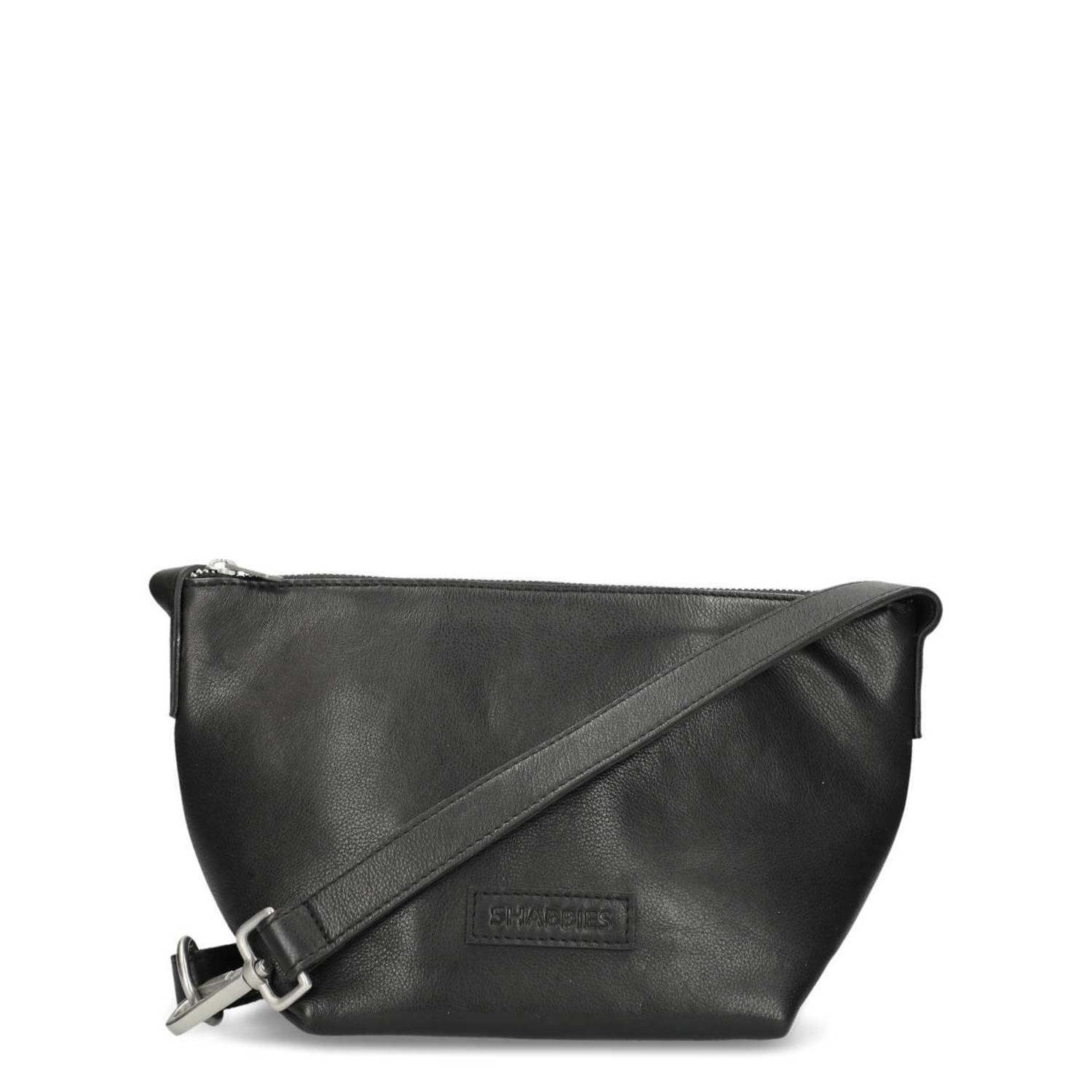 Shabbies Amsterdam leren crossbody tas Esra zwart