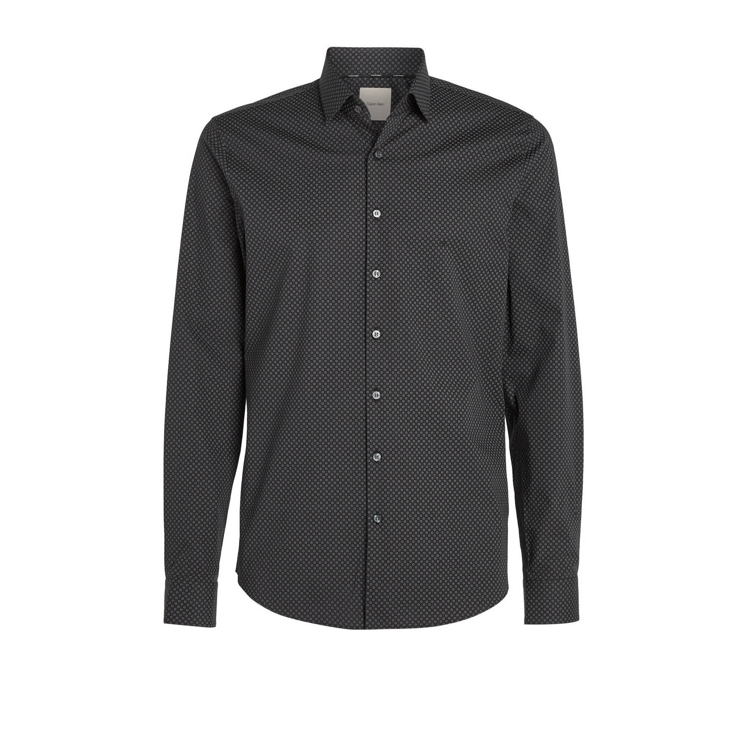 Calvin Klein slim fit overhemd met all over print zwart