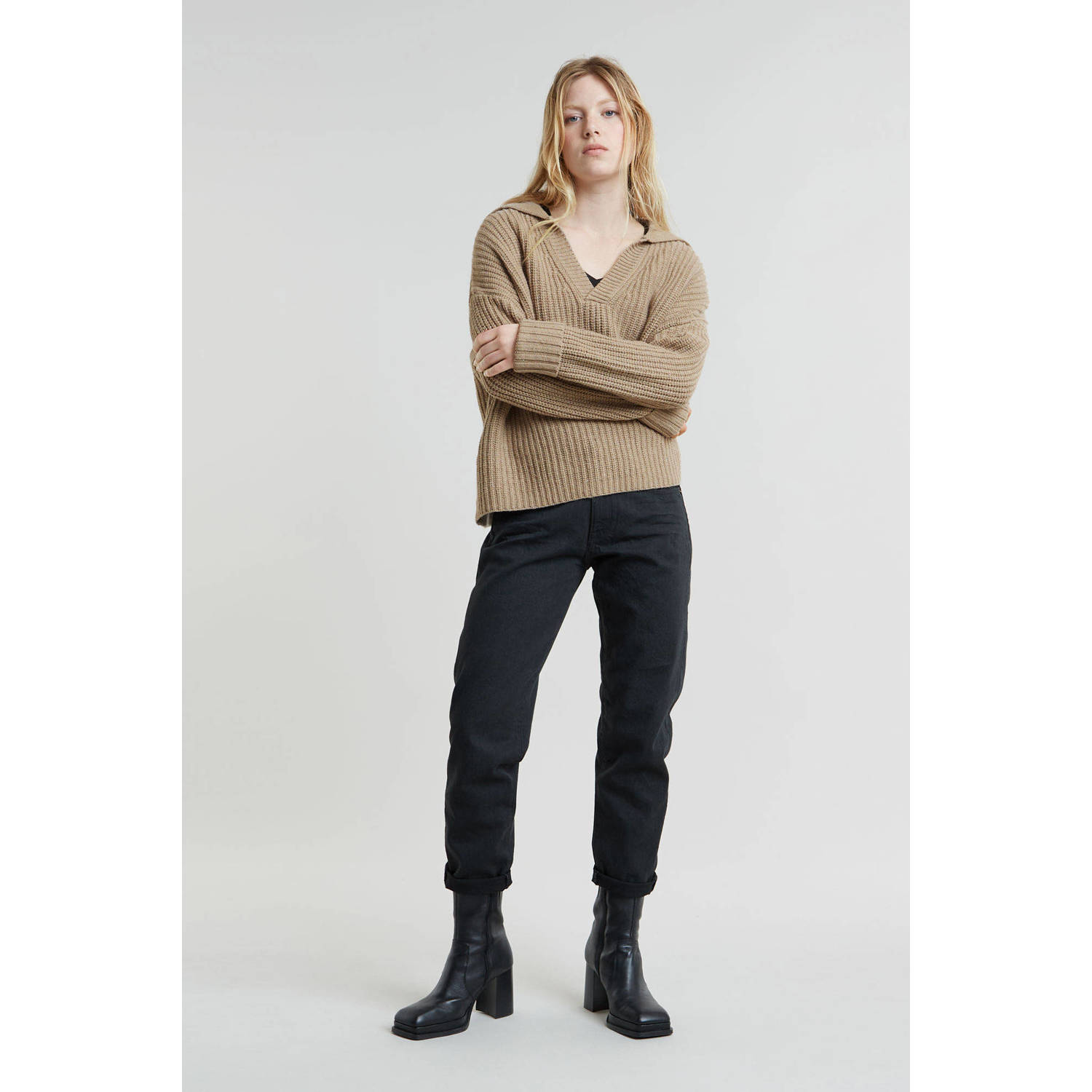 G-STAR wol gebreide trui beige