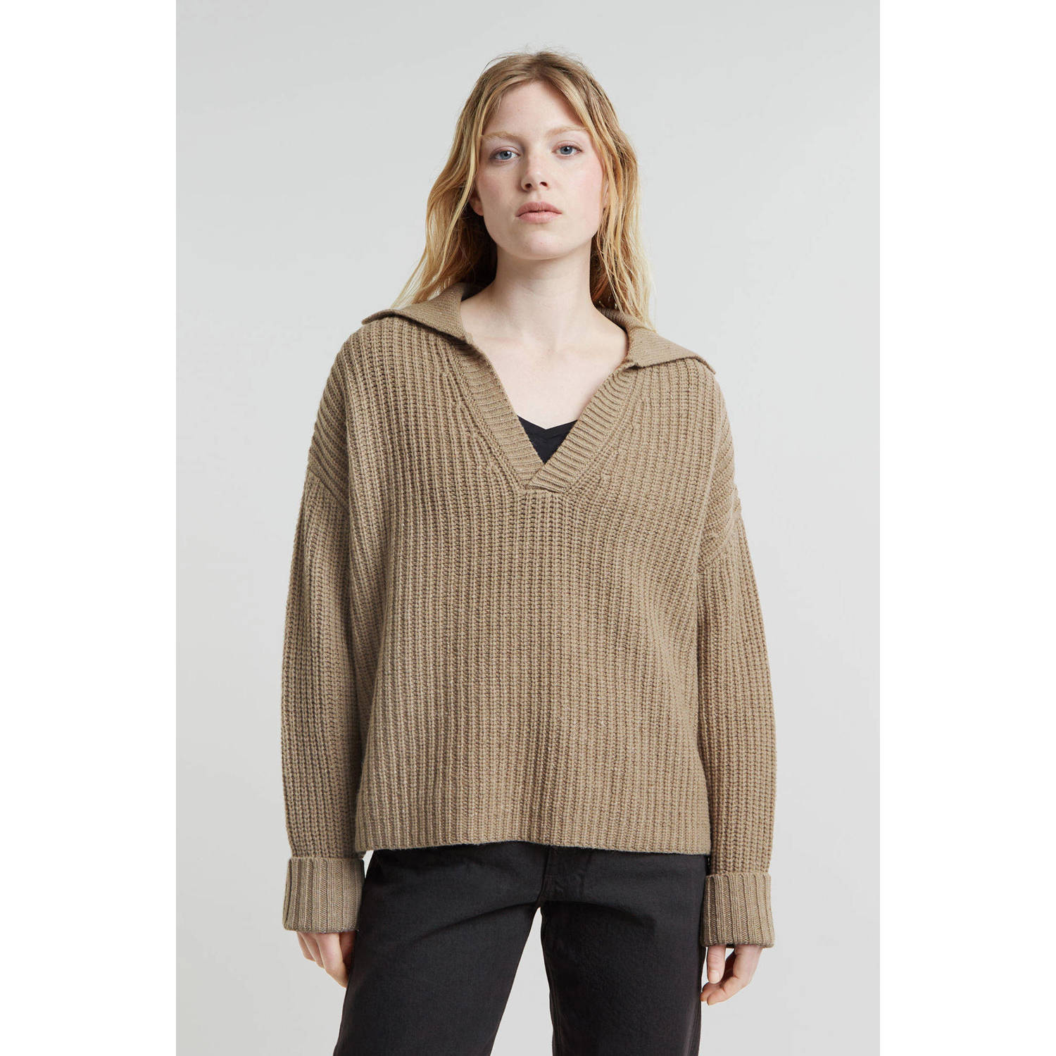G-STAR wol gebreide trui beige