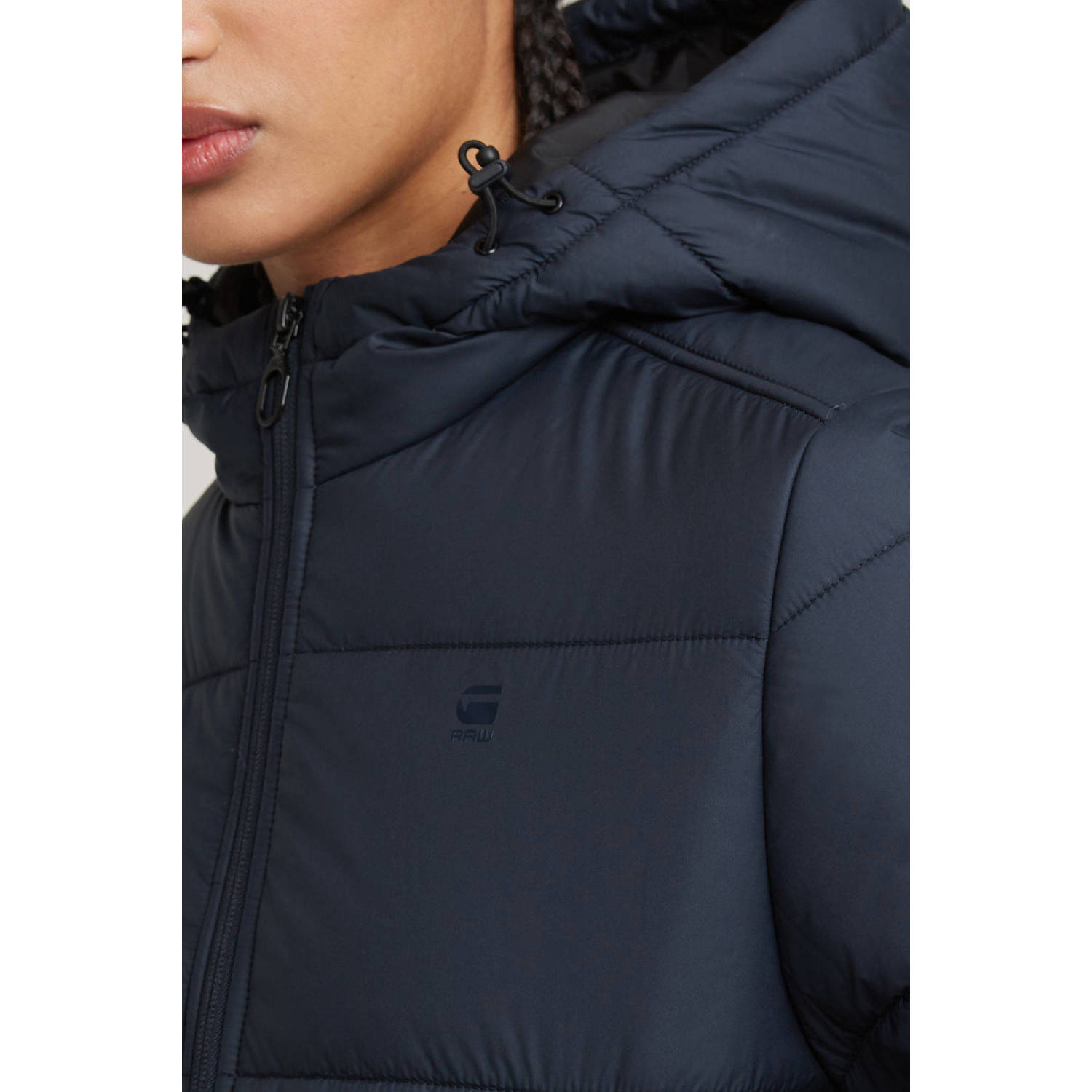 G-STAR gewatteerde winterjas donkerblauw