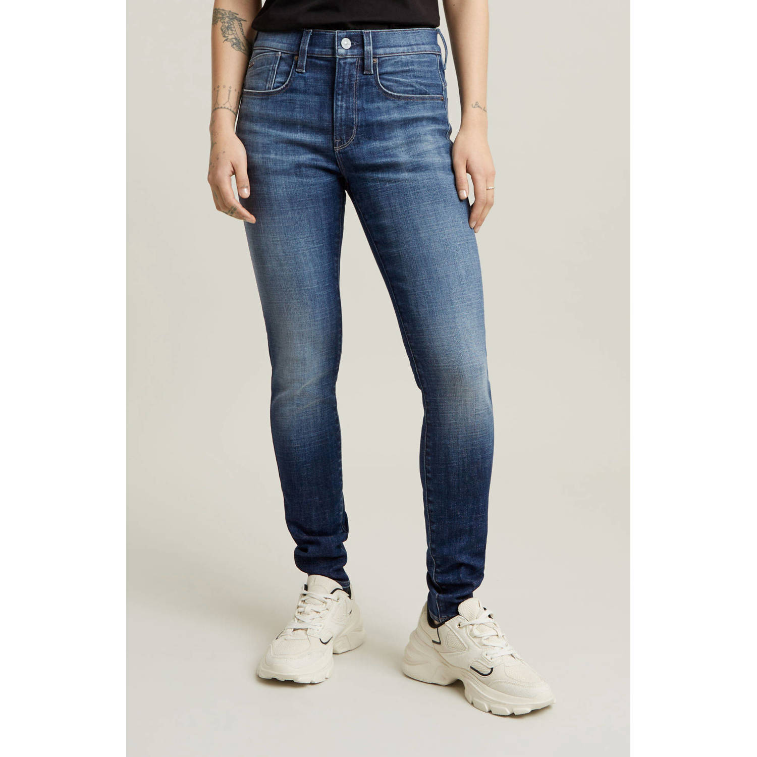 G-Star RAW Lhana Skinny Jeans Midden blauw Dames