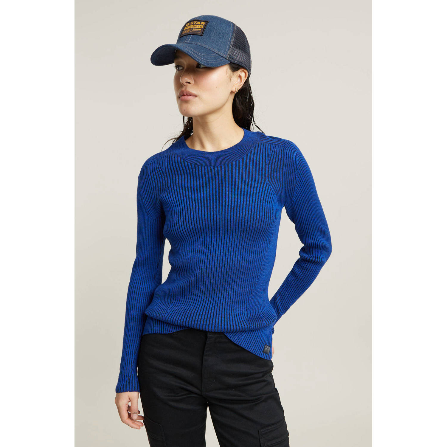 G-STAR gebreide trui blauw