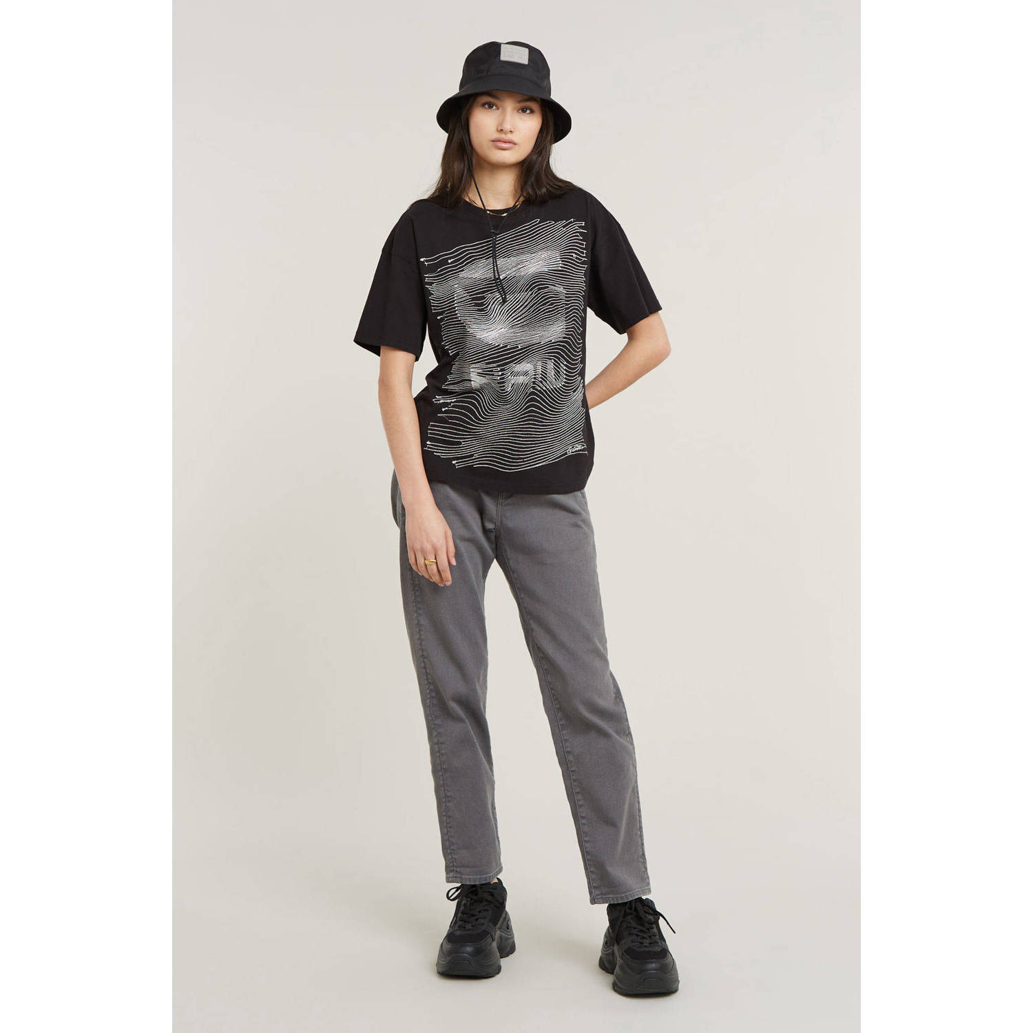 G-Star RAW T-shirt met printopdruk zwart wit