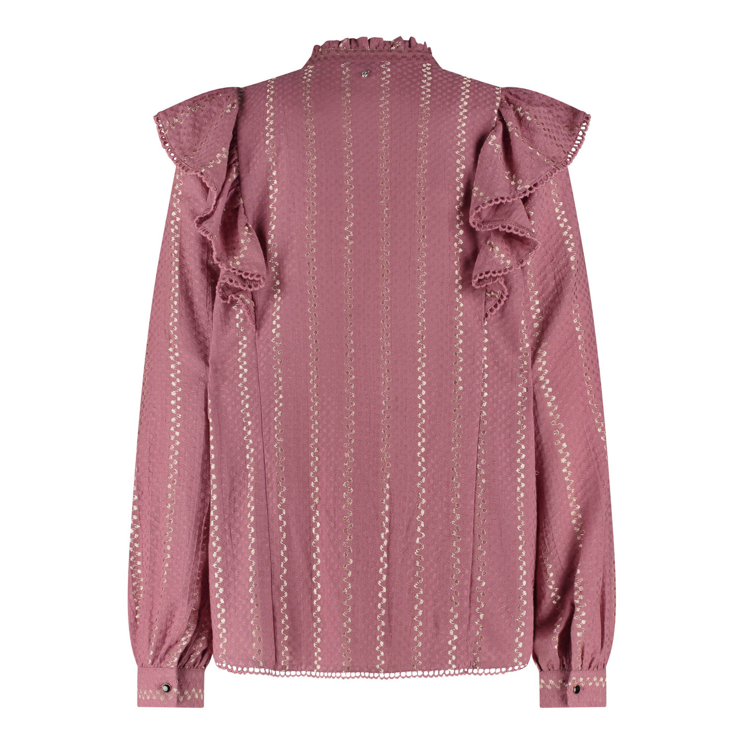 Tramontana blouse met ruches oudroze