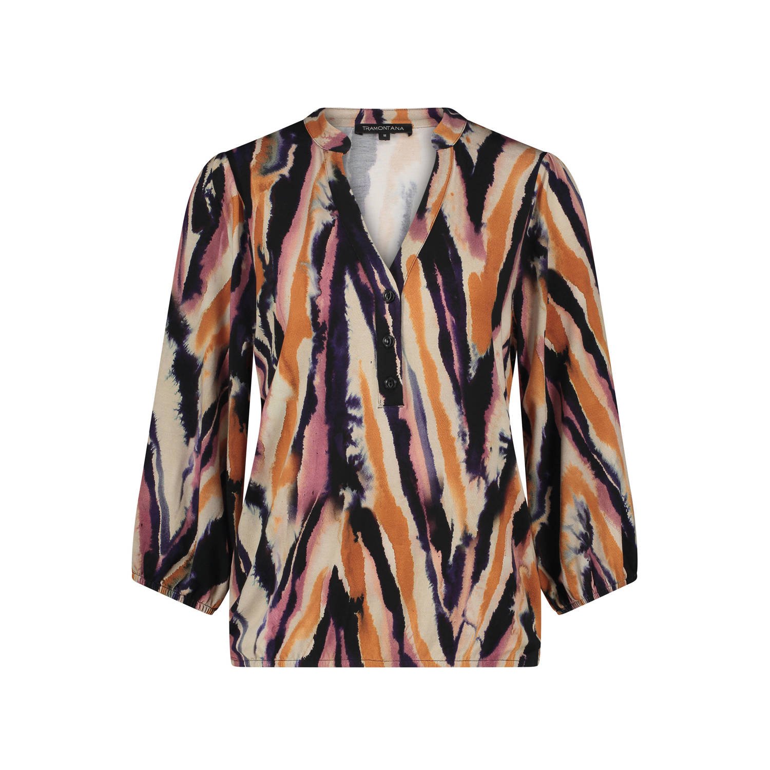 Tramontana top met all over print roze oranje zwart beige